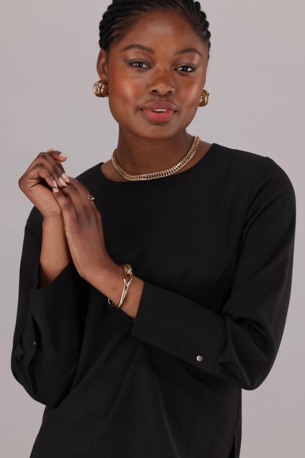 Black Boxy Top – Stylish Ladies Office Wear | ImNow - Imagemakers