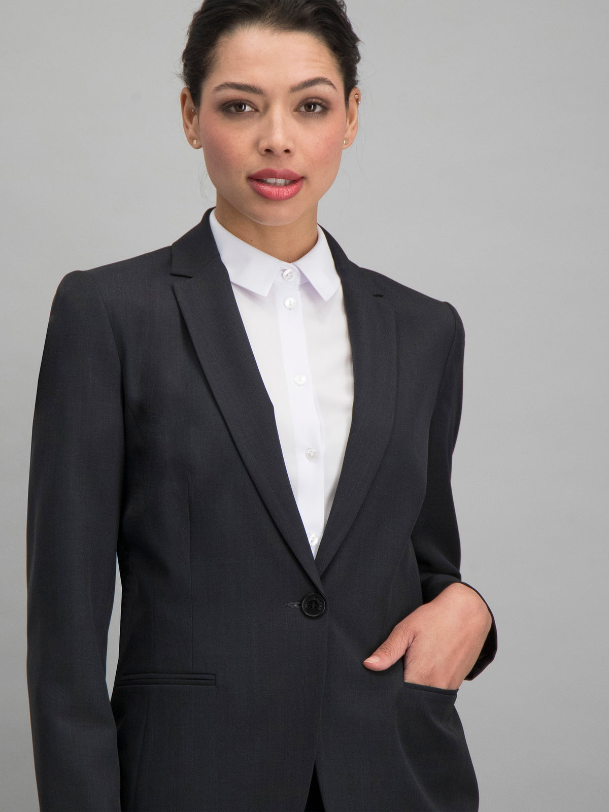 Cecily women's one button blazer in Gunmetal Grey – ImNow clearance