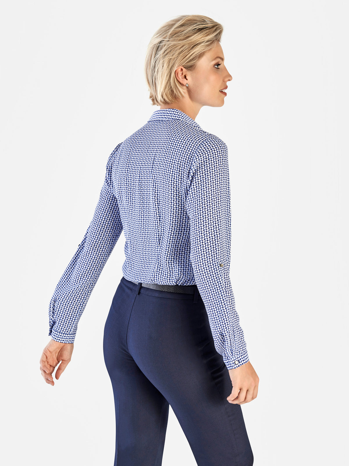Cathy women's long sleeve work blouse in Clouds – ImNow clearance