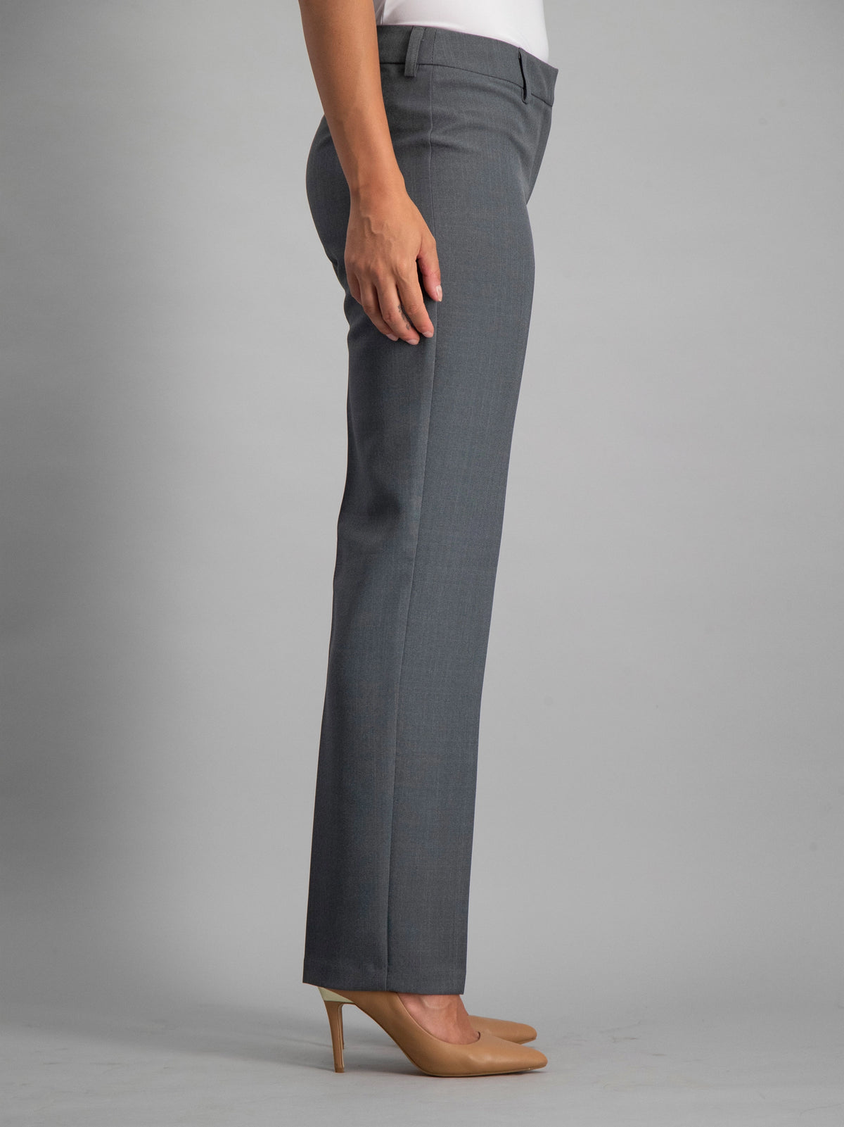 Women’s Grey Corporate Fitted Pants Classic Straight Leg Style By Imagemakers
