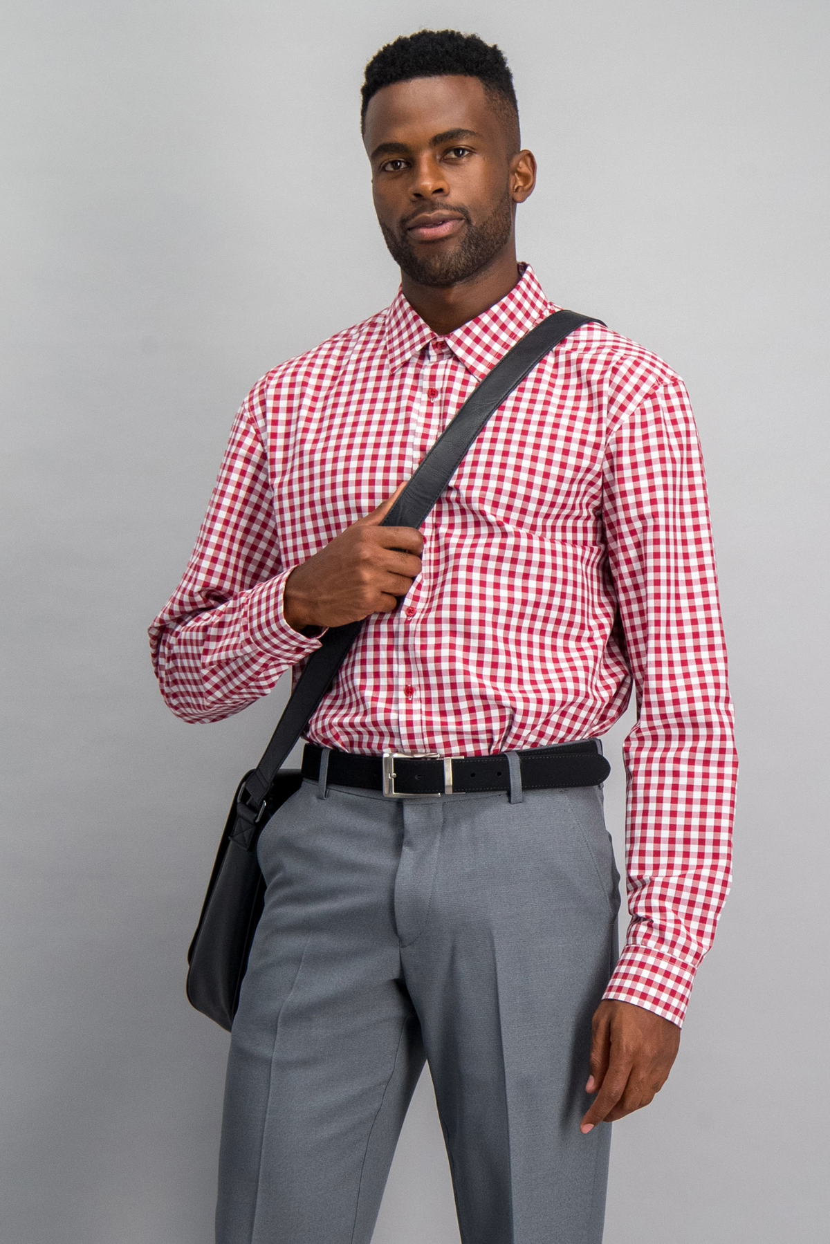 Regular Fit Cotton Rich Long Sleeve Shirt - Red Gingham
