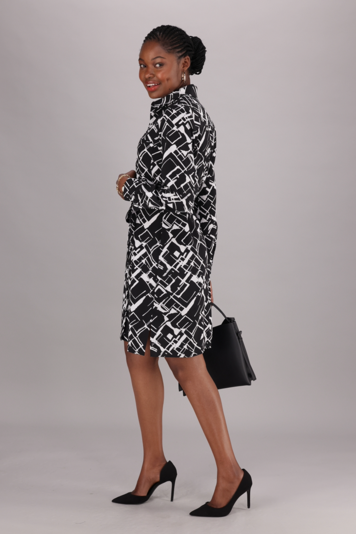 Elmarie shirt dress - black print