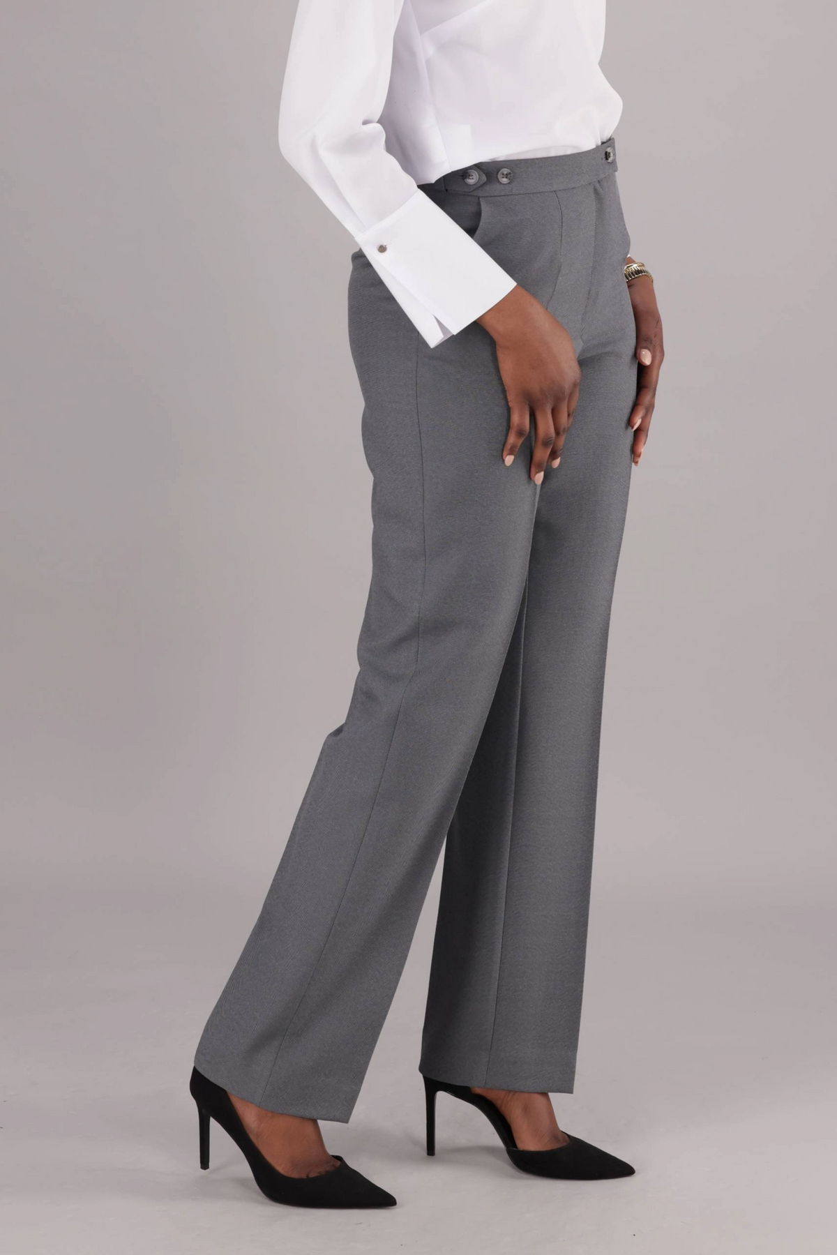 Helga women's high rise work pants, style shown in Platinum – Imagemakers Online Store Sale
