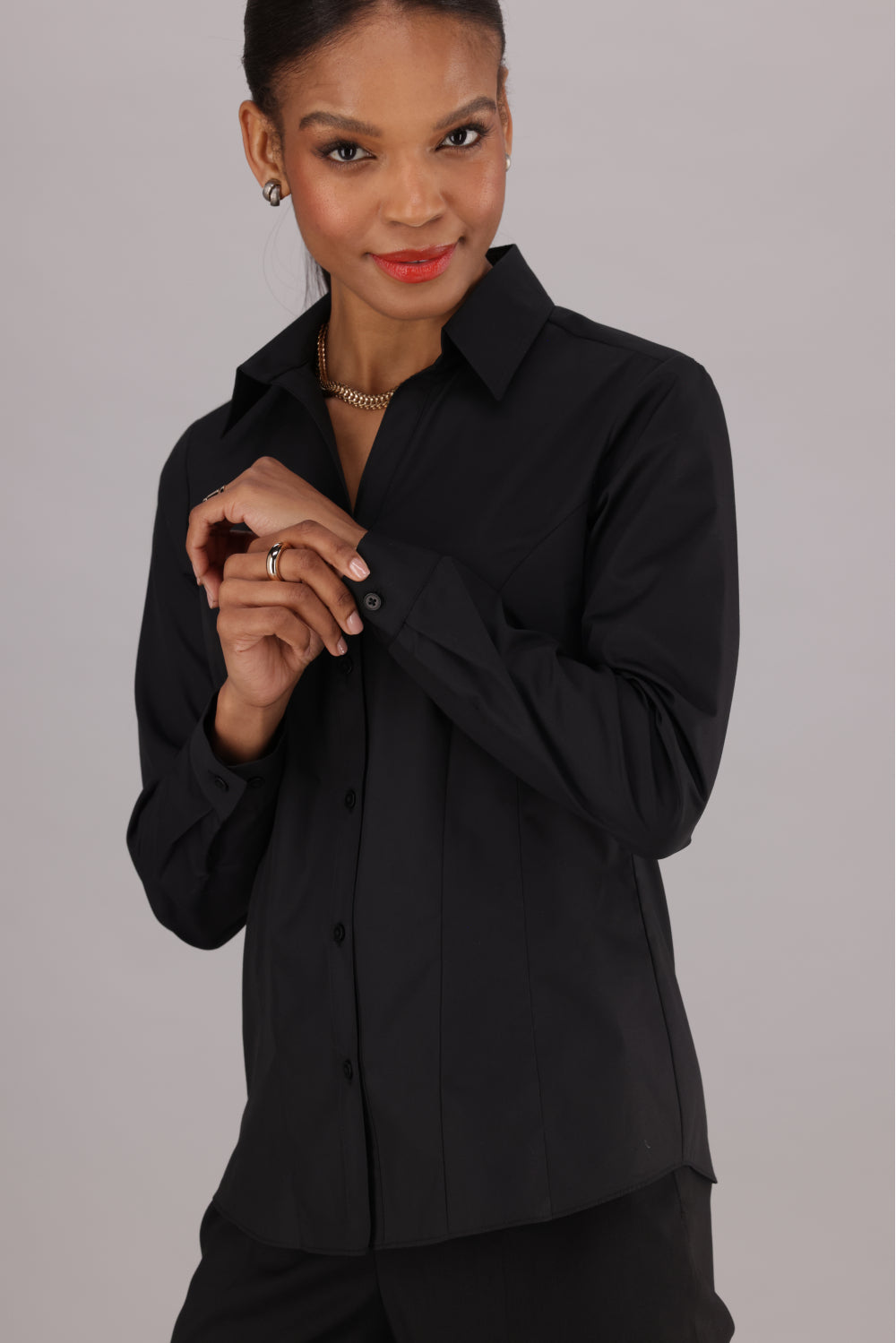Regular Fit Cotton Rich Shirt - Black