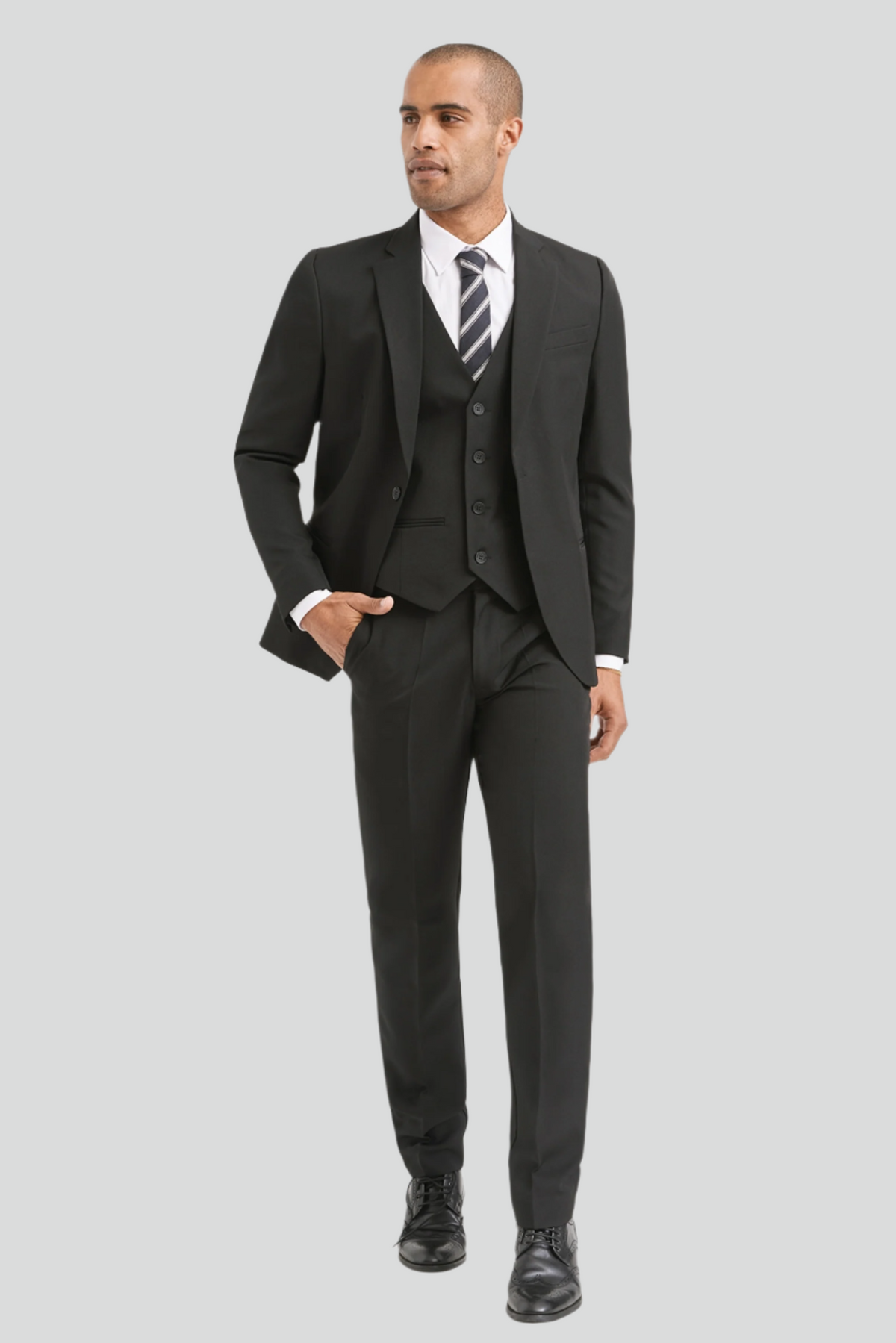 Jacob regular fit waistcoat - black stretch