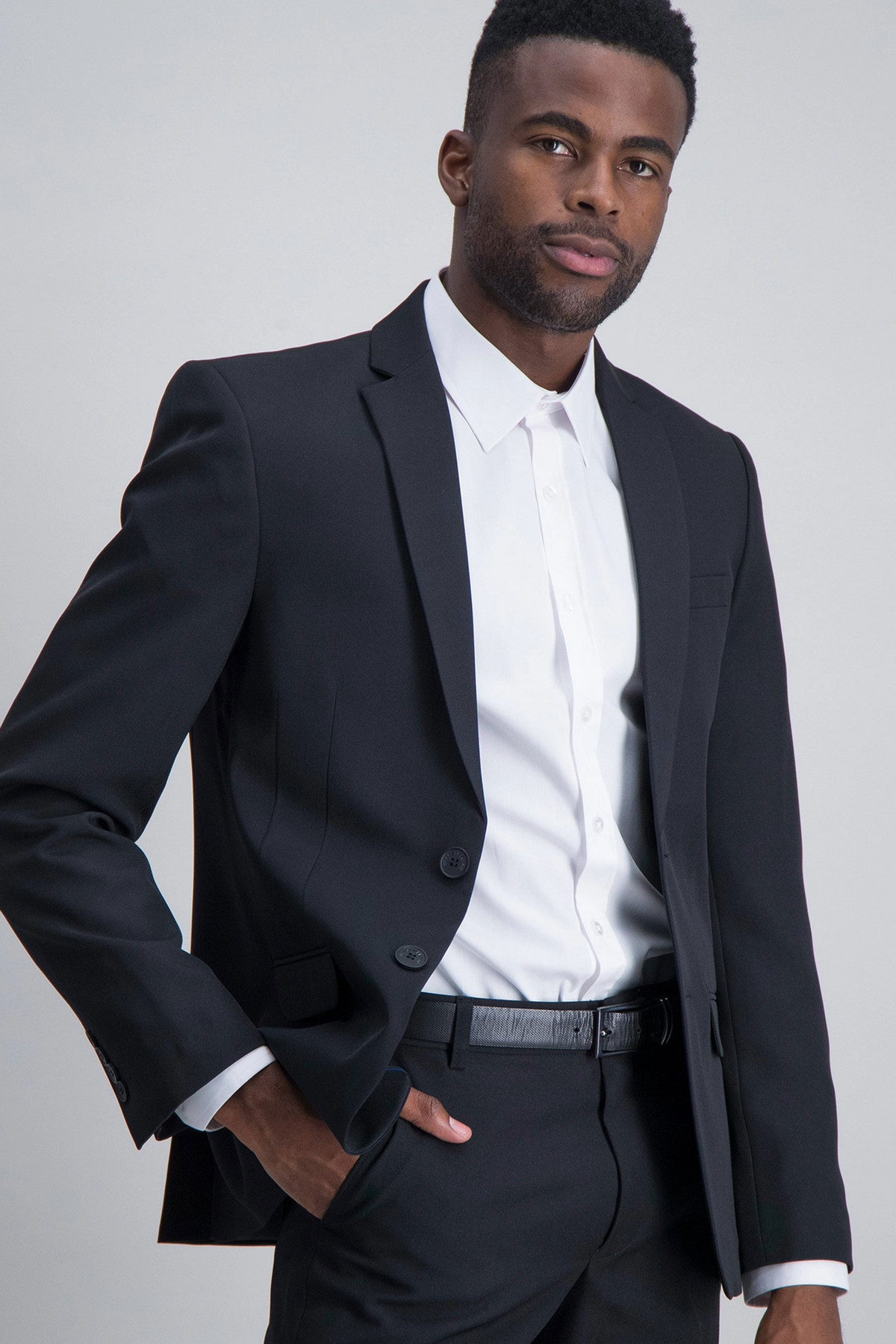 Regular Fit Stretch Blazer – Black