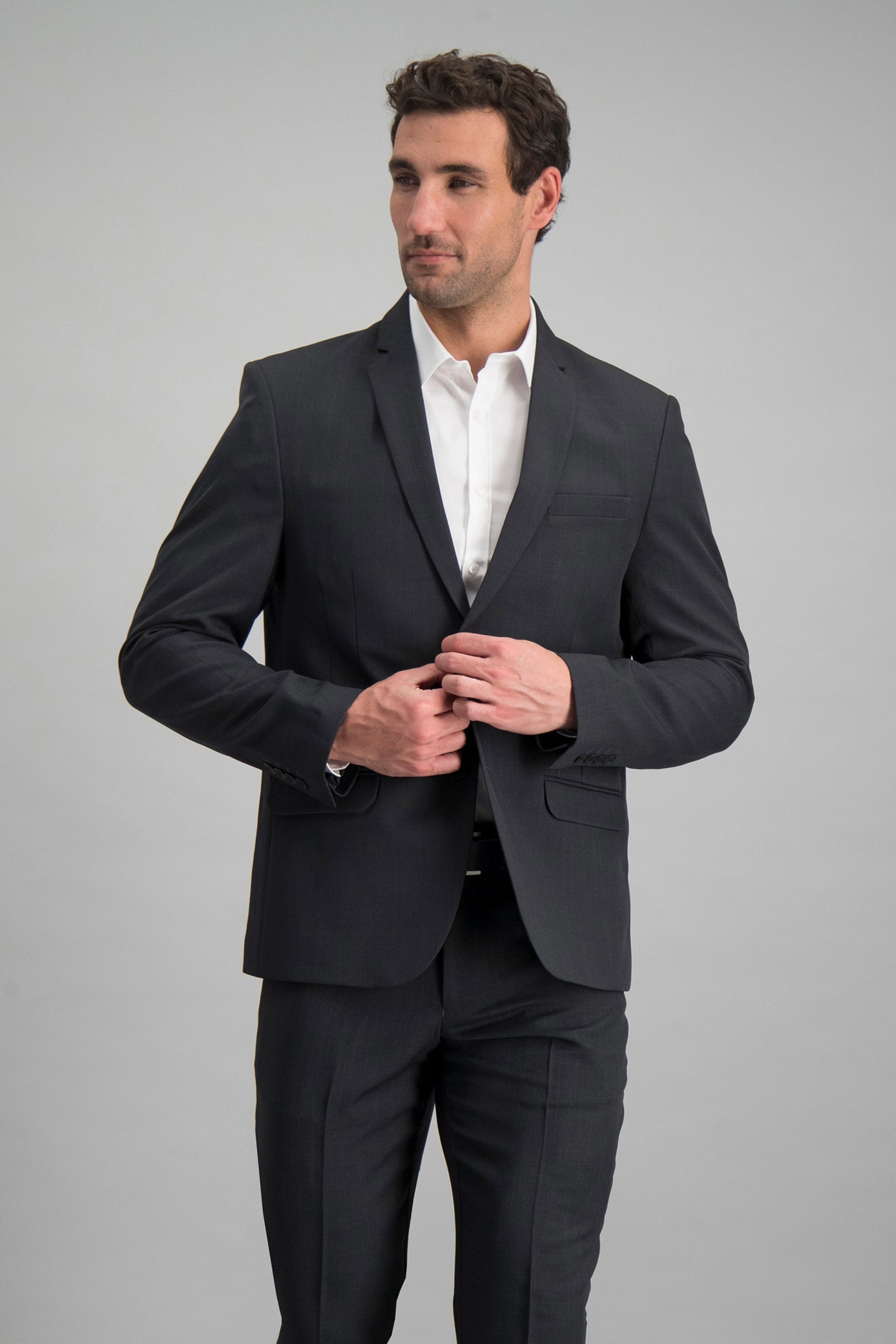 Regular Fit Stretch Blazer - Charcoal
