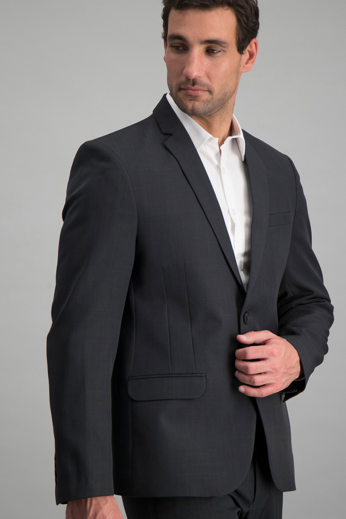Regular Fit Stretch Blazer - Charcoal