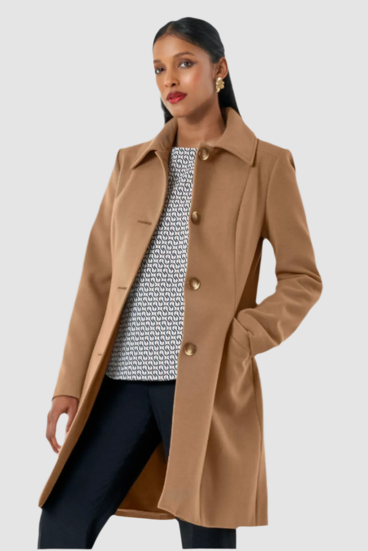 Ladies’ Elegant Camel Coat for Office Fashion – Imagemakers Online Store ImNow