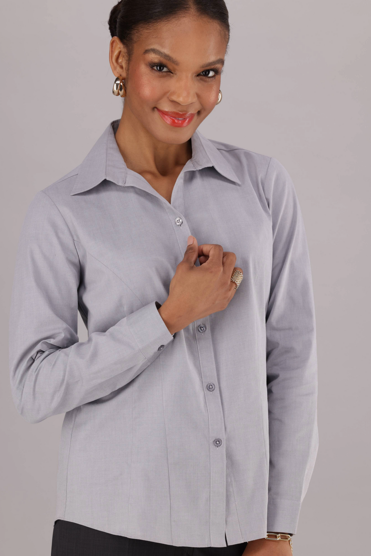 Regular Fit Cotton Rich Shirt - Grey