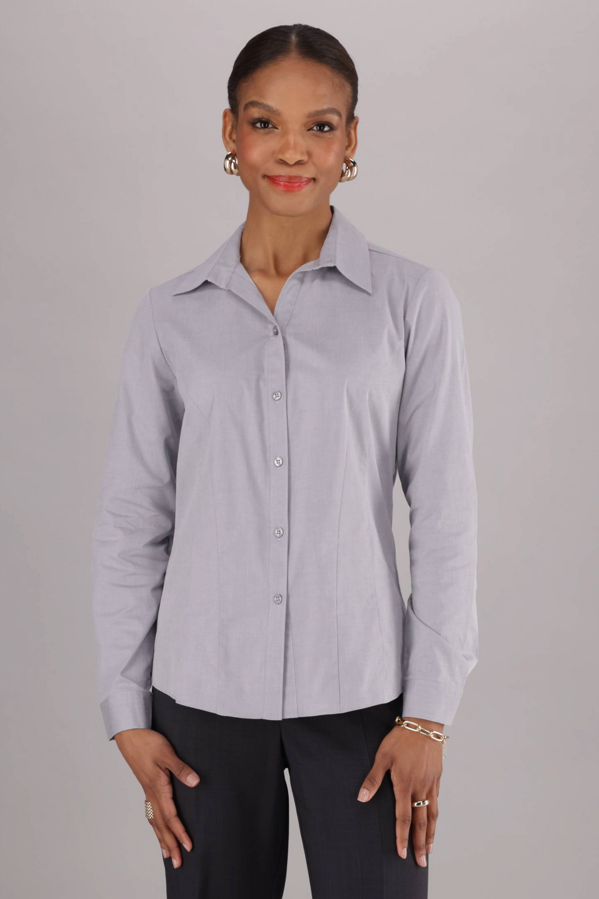 Regular Fit Cotton Rich Shirt - Grey