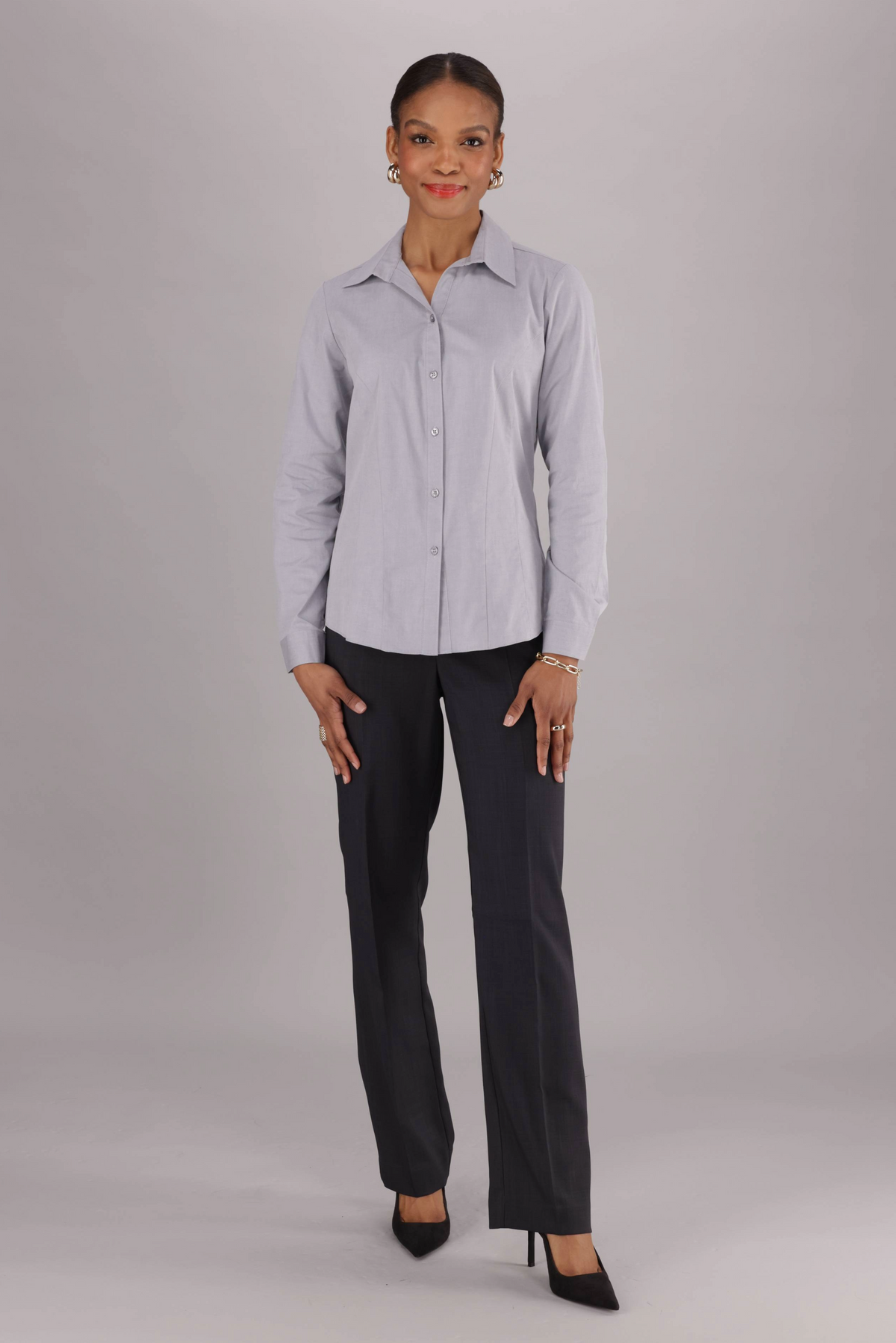 Regular Fit Cotton Rich Shirt - Grey