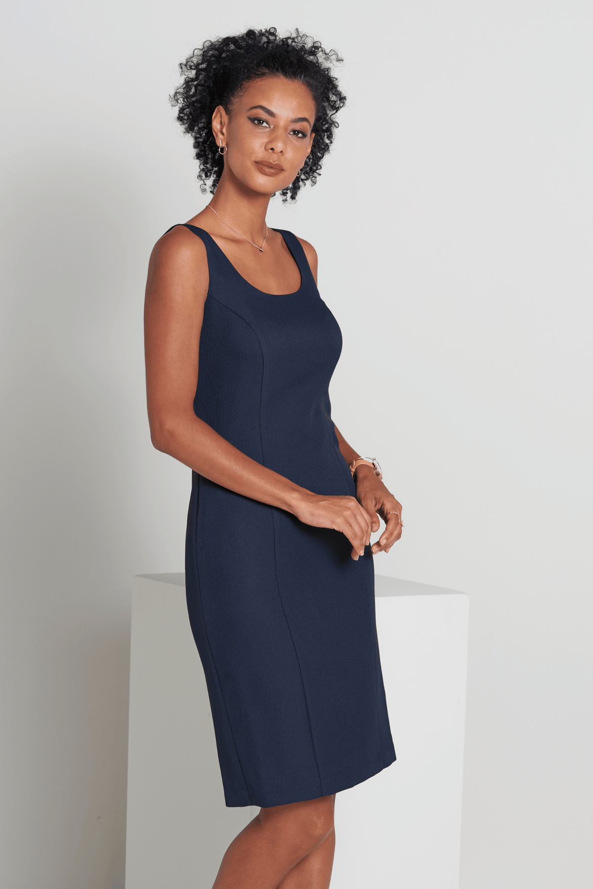 Romy women's panelled work dress in Pacific Navy – Imagemakers Online Store Sale