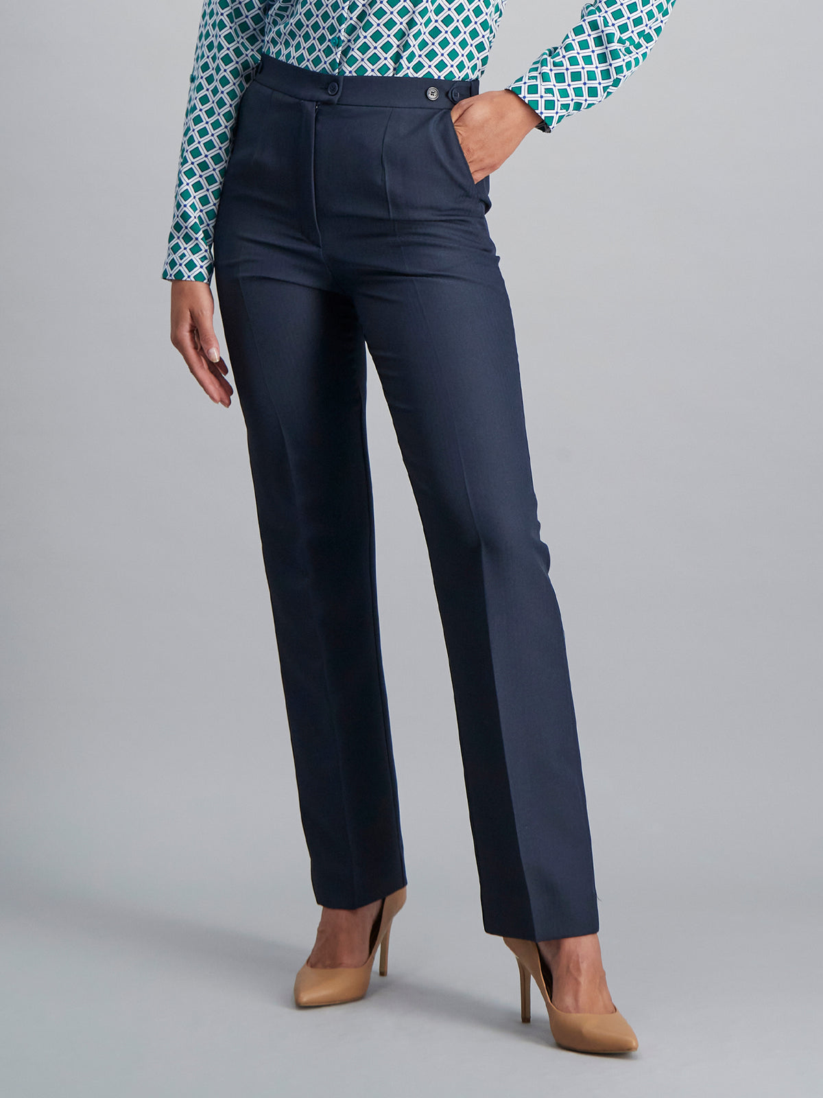 Helga women's high rise work pants in Greek Navy – Imagemakers Online Store Sale