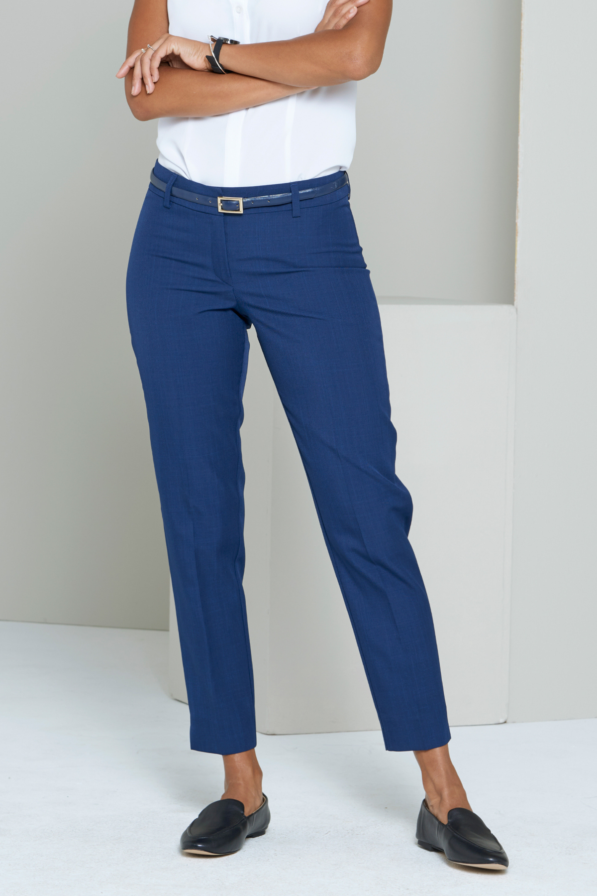 Gabriela women's cropped cigarette work pants in Denim – Imagemakers Online Store Sale