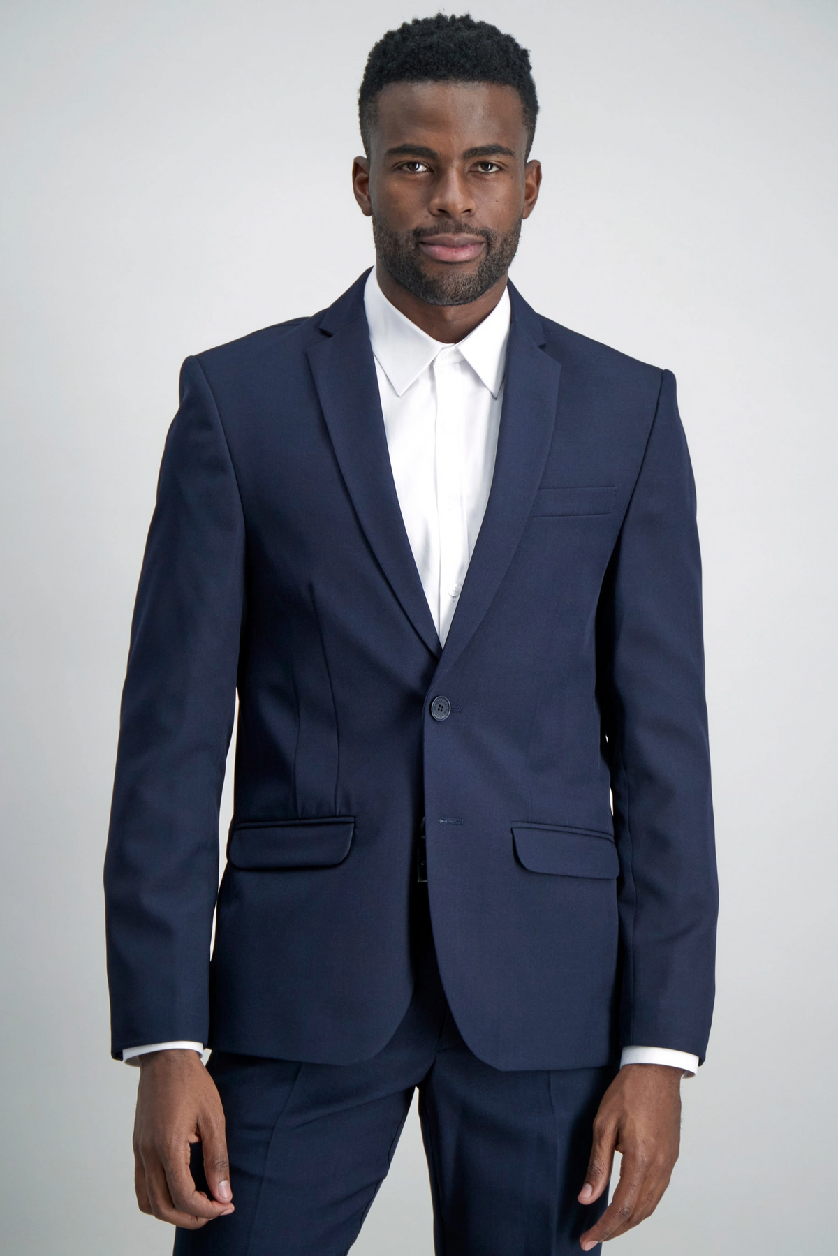 Regular Fit Stretch Blazer - Navy