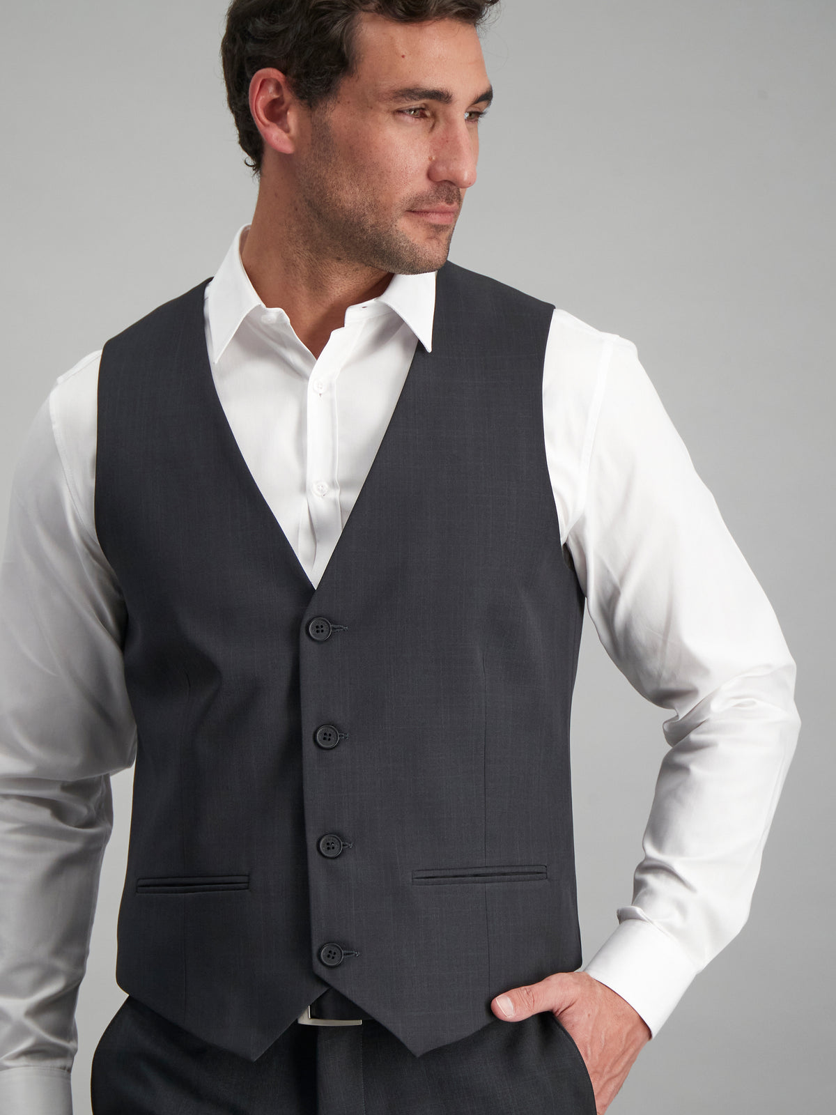 Jacob men's regular fit waistcoat in Graphite – Imagemakers Online Store Sale