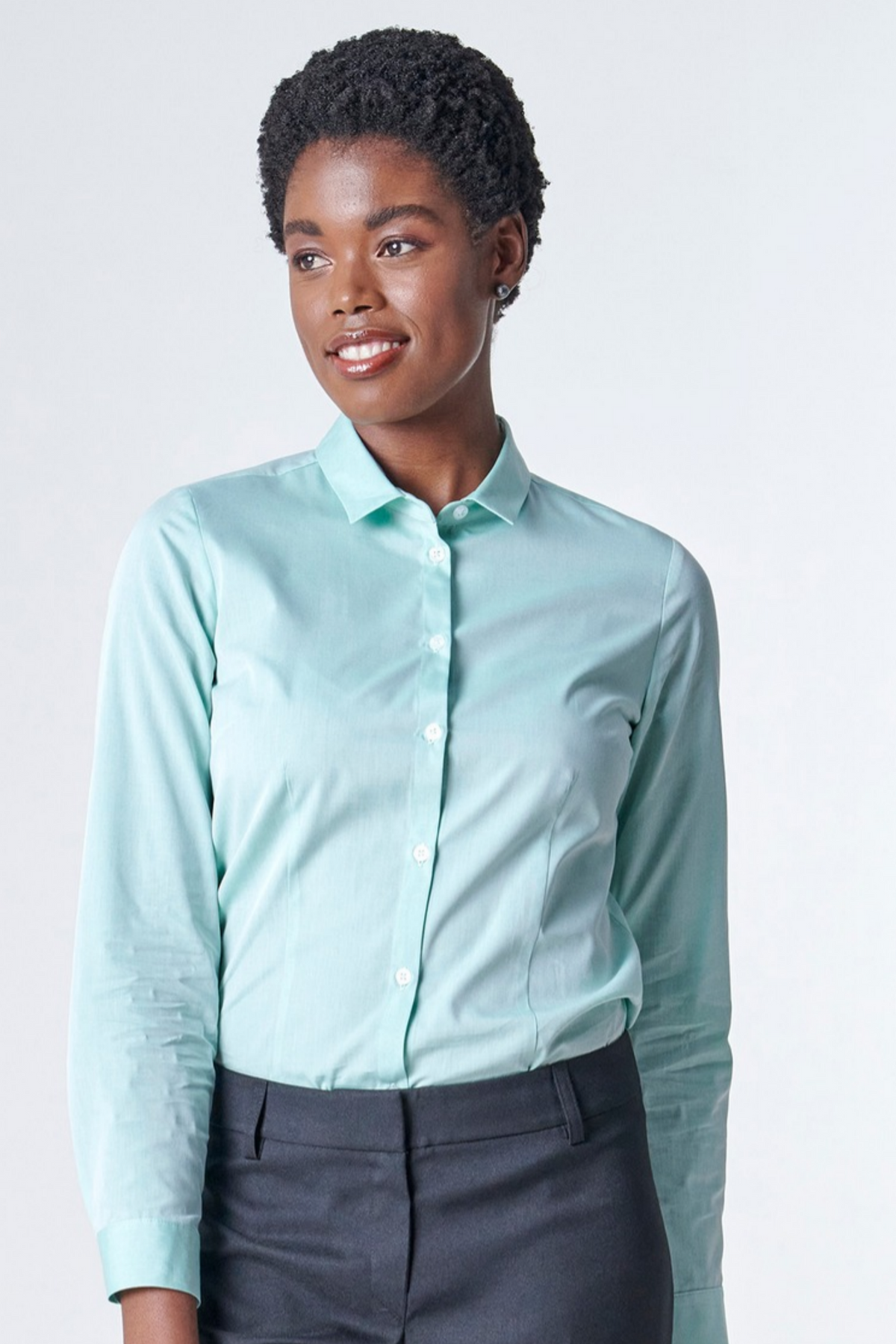 Karabo women's long sleeve cotton work shirt in Sage – Imagemakers Online Store Sale