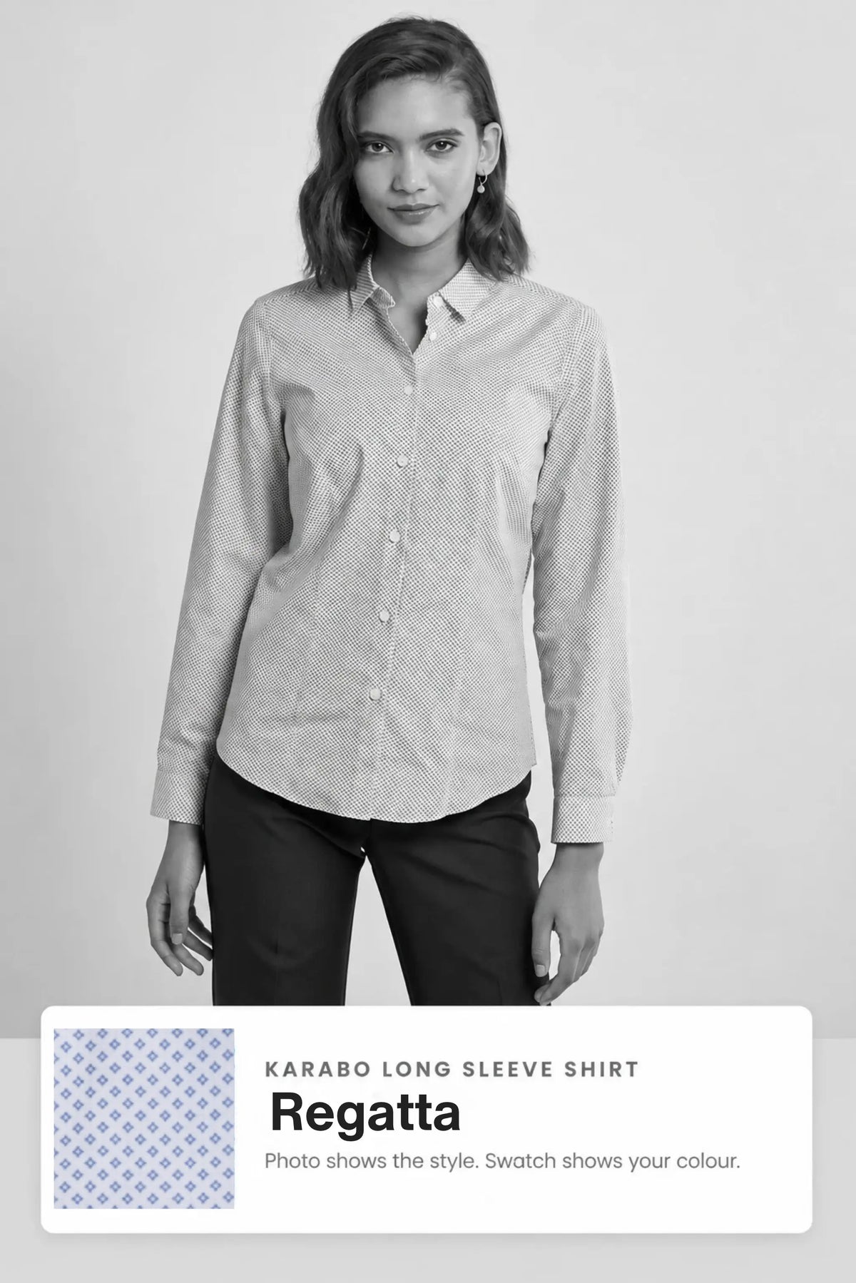 Karabo women's long sleeve cotton work shirt in Regatta – Imagemakers Online Store Sale