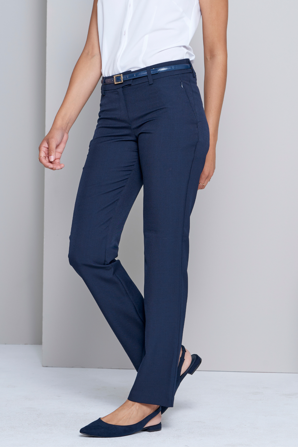 Calista women's skinny work pants in Nautical Navy – Imagemakers Online Store Sale