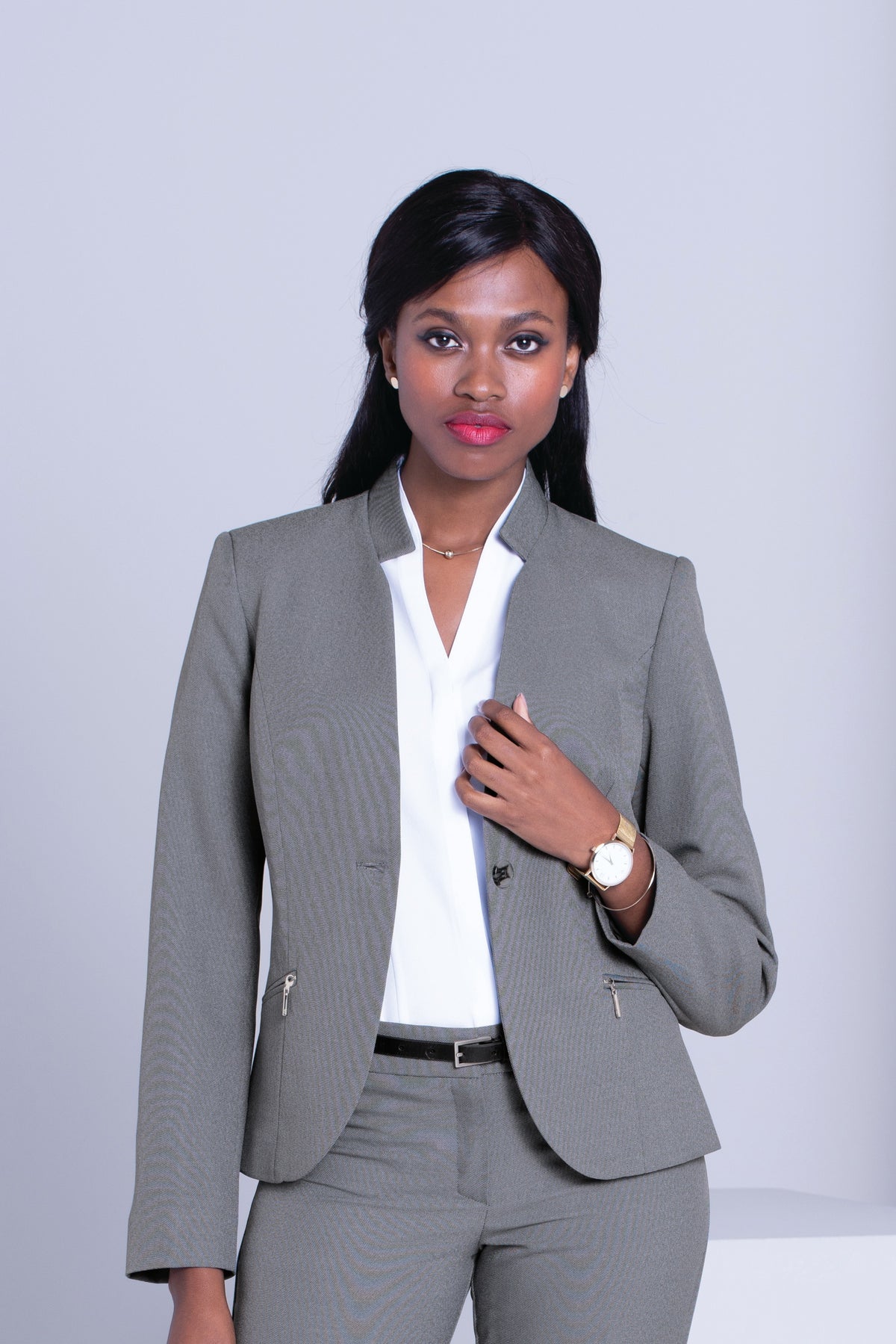 Jordan women's short fitted work jacket in Silver – Imagemakers Online Store Sale