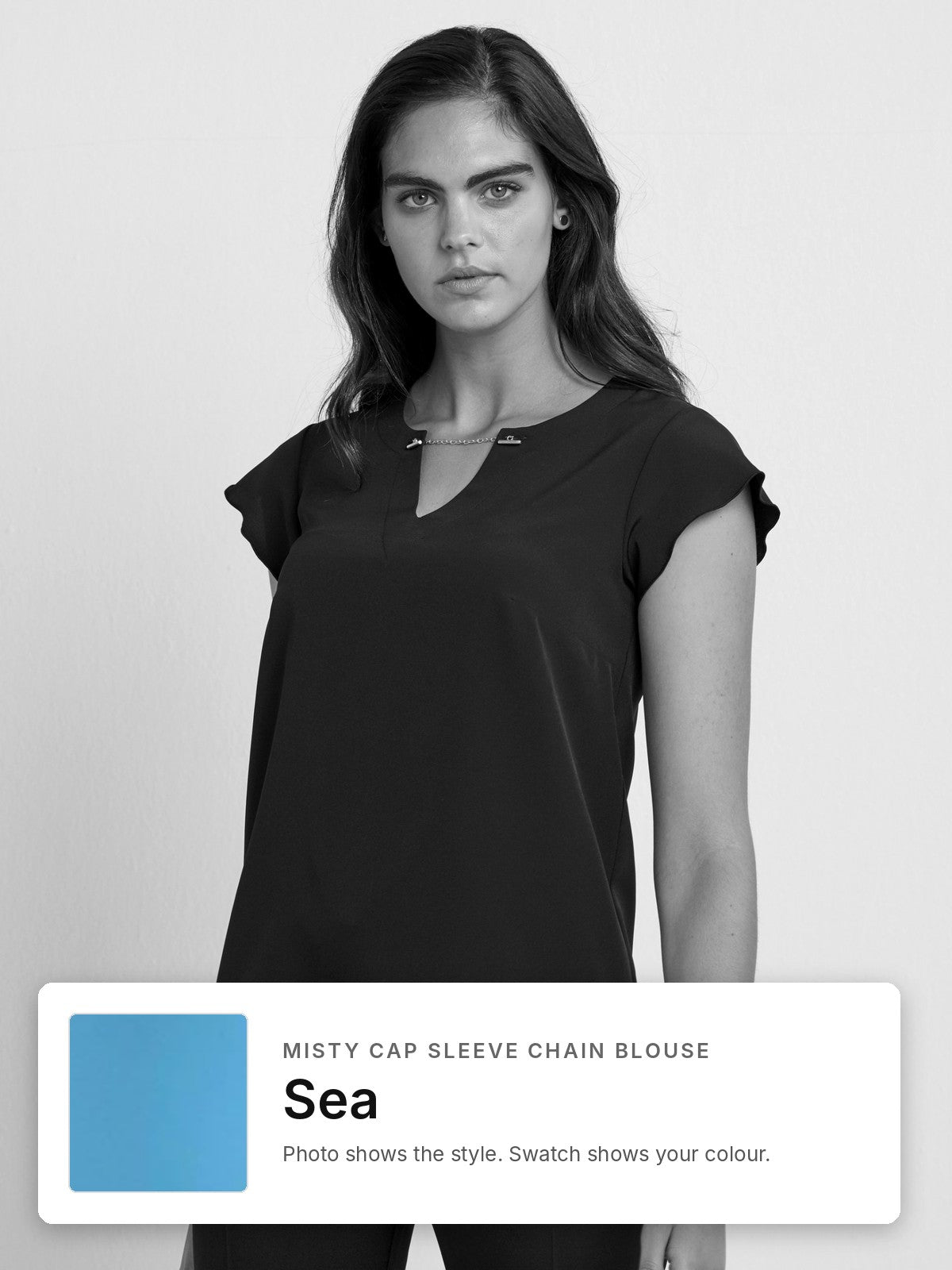 Misty Cap Sleeve Chain Detail Blouse – Clearance