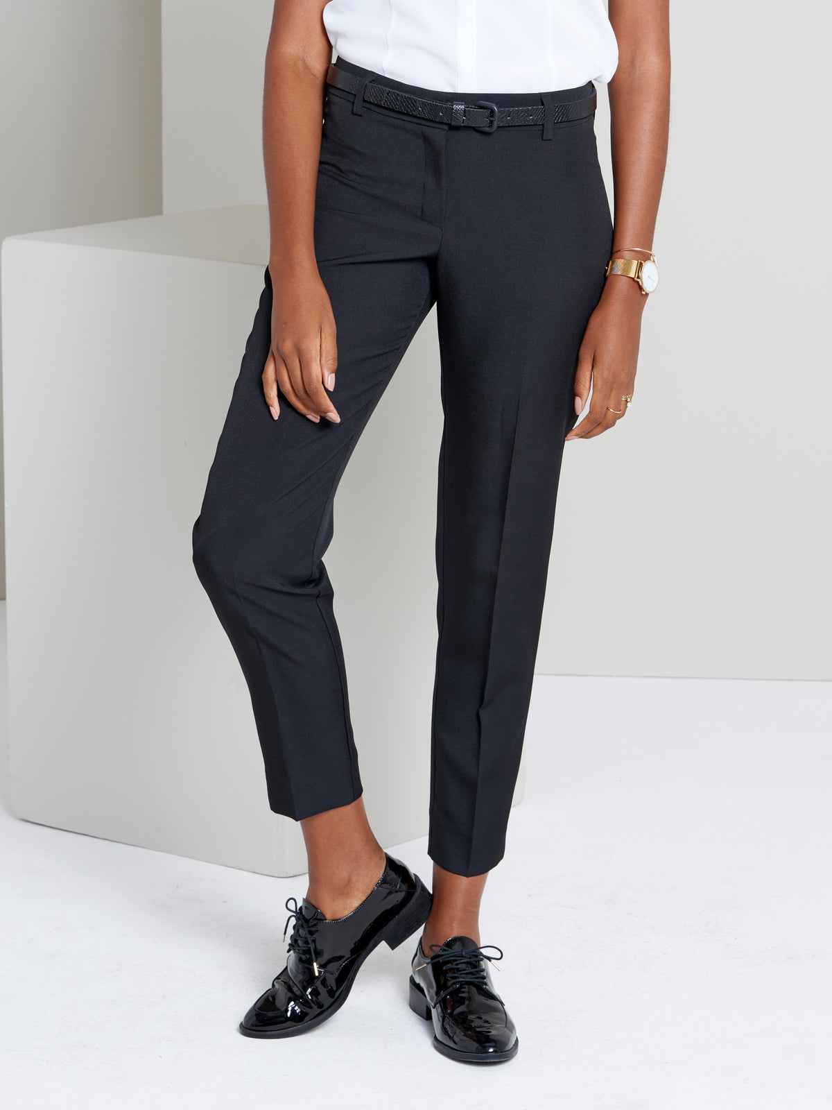 Gabriela women's cropped cigarette work pants in Diamond Black – Imagemakers Online Store Sale