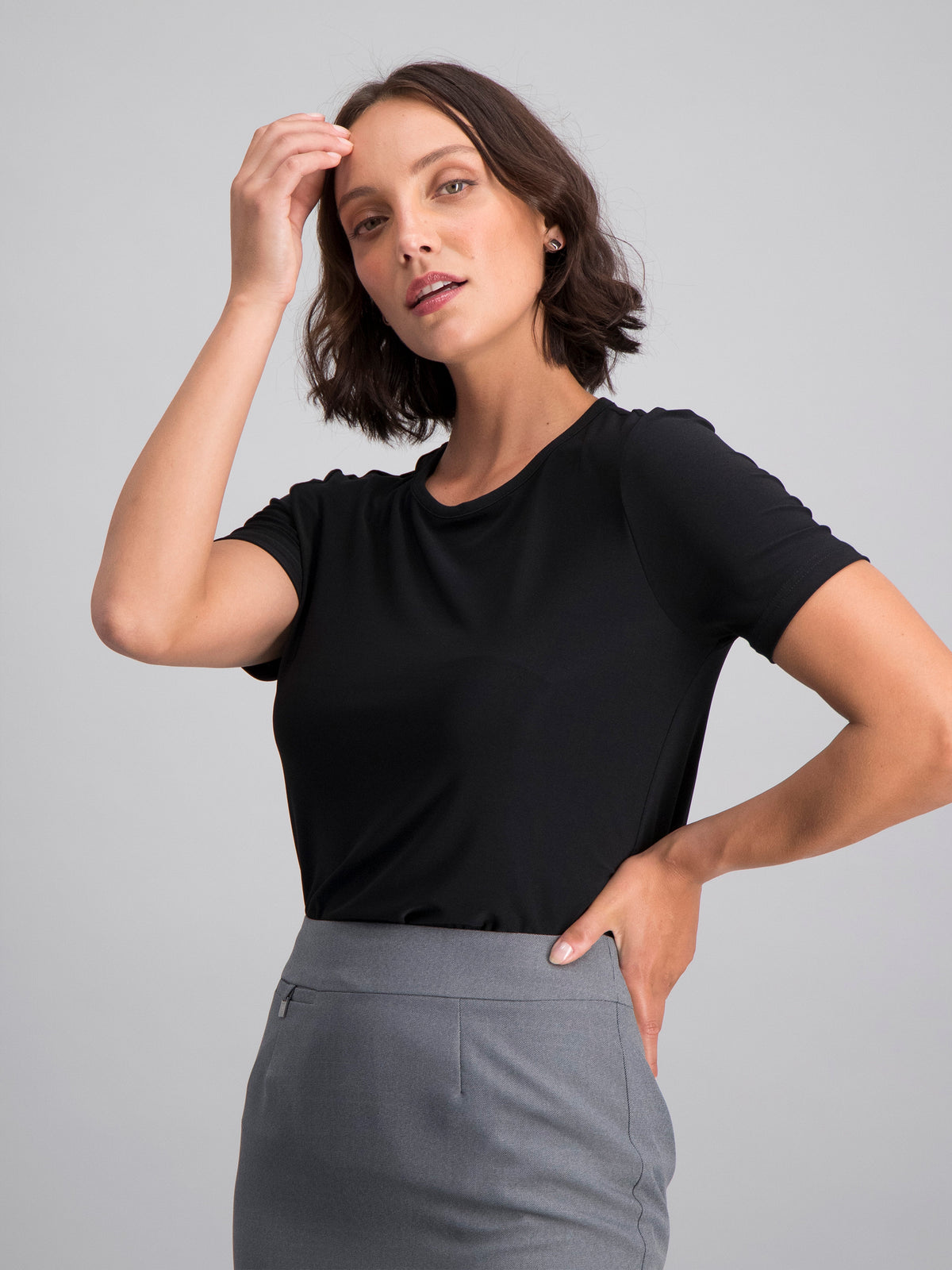 Lydia basic soft tee - black knit