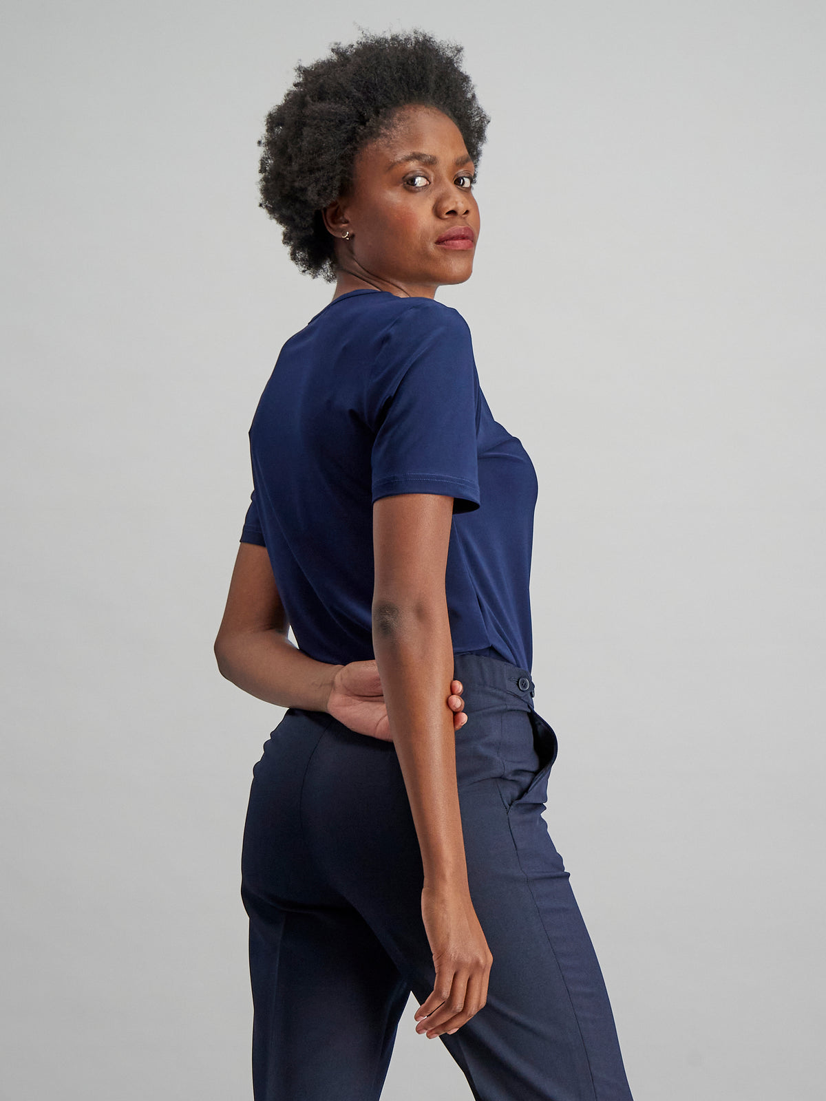 Lydia basic soft tee - navy knit