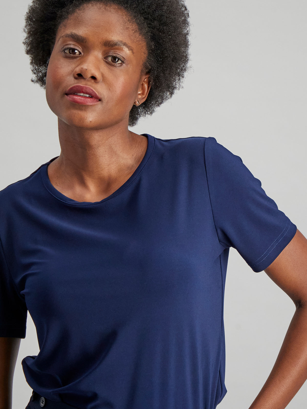 Lydia basic soft tee - navy knit