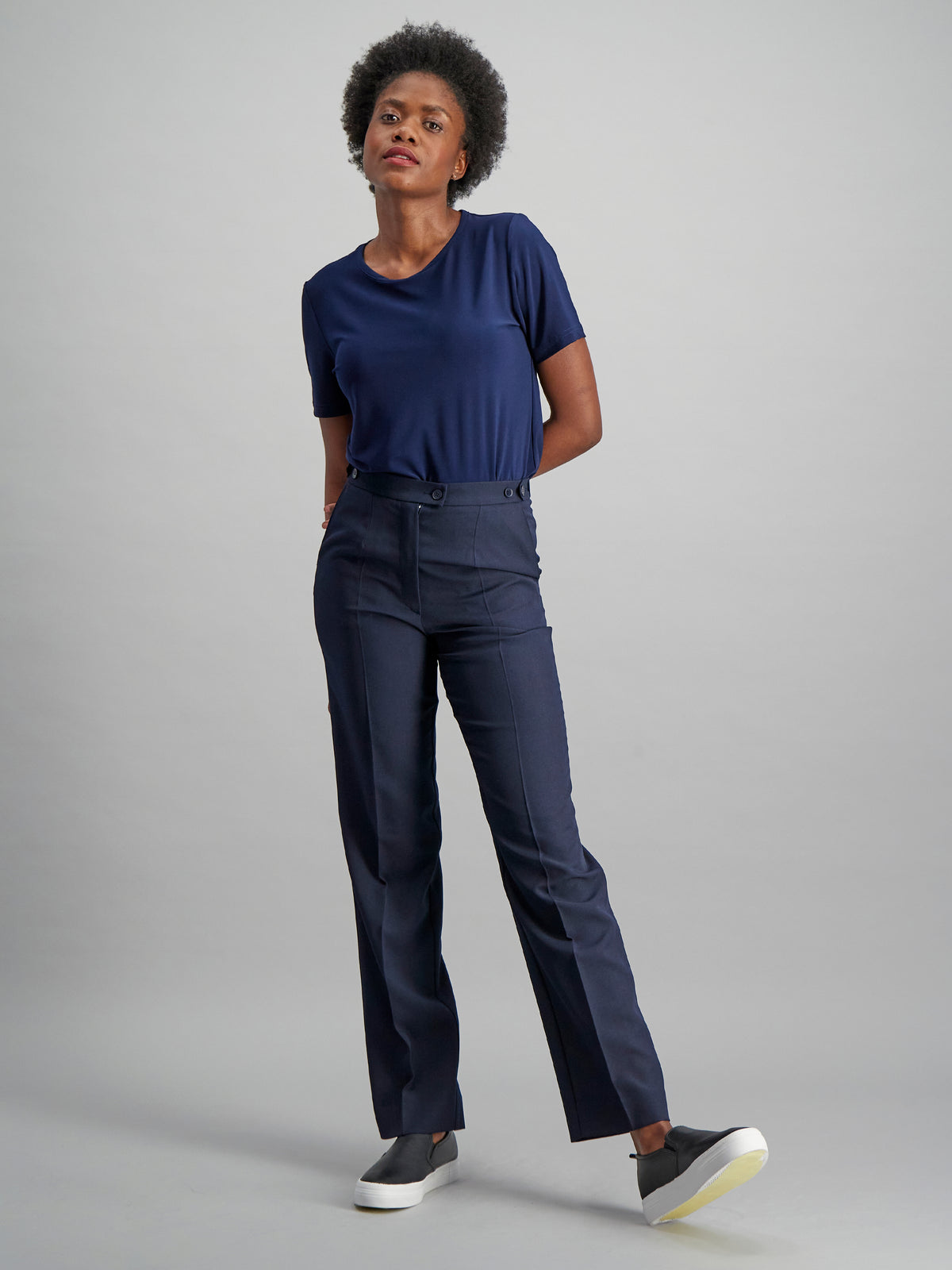 Lydia basic soft tee - navy knit