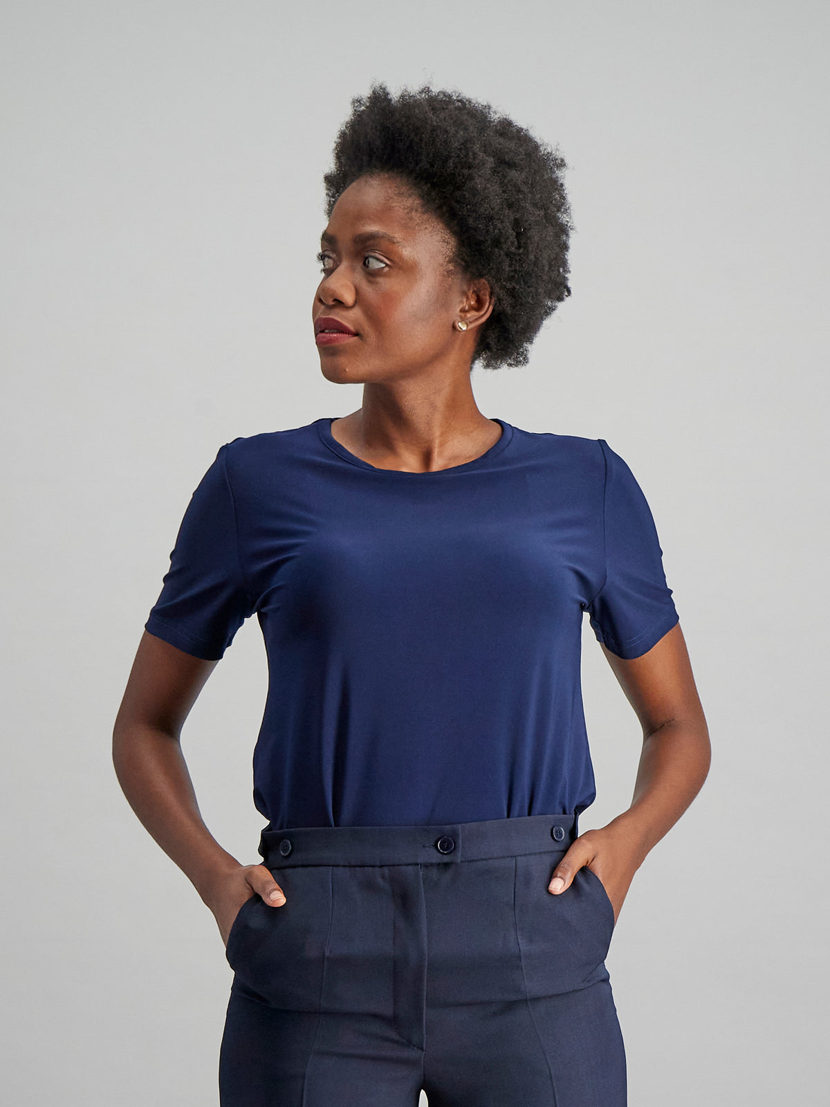 Lydia basic soft tee - navy knit