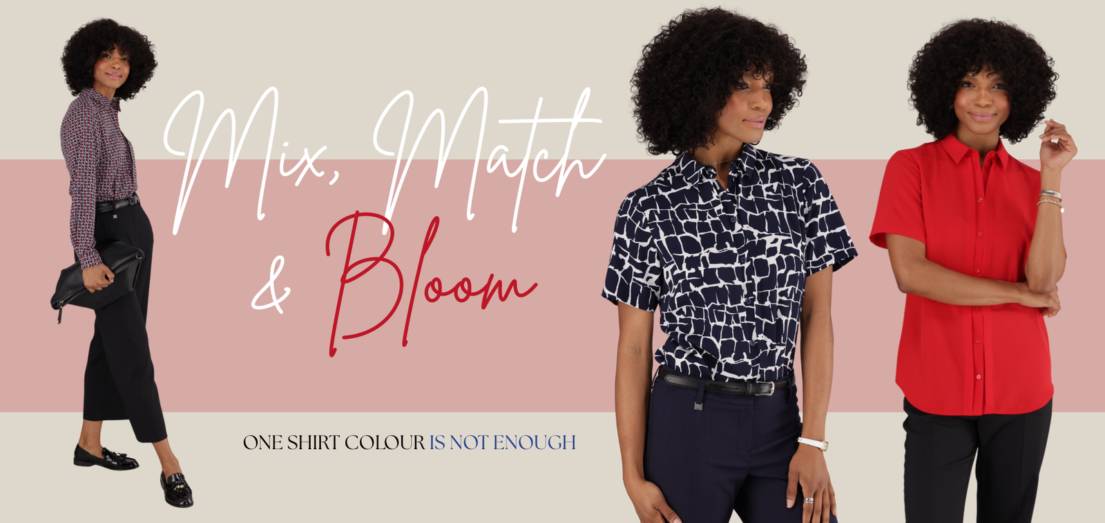 Ladies dressed in Navy and Red Tops by Imagemakers Online Store ImNow  