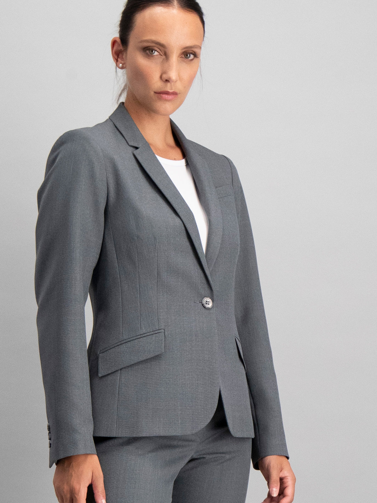 Paige women's fitted work jacket in Platinum – ImNow clearance