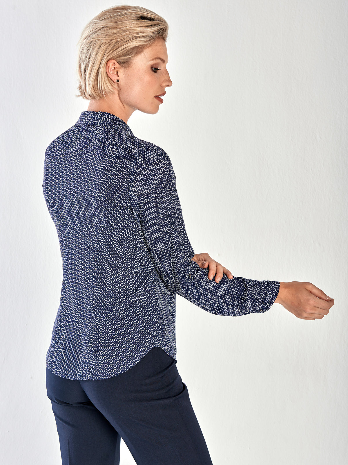 Cathy women's long sleeve work blouse in Imperial – ImNow clearance