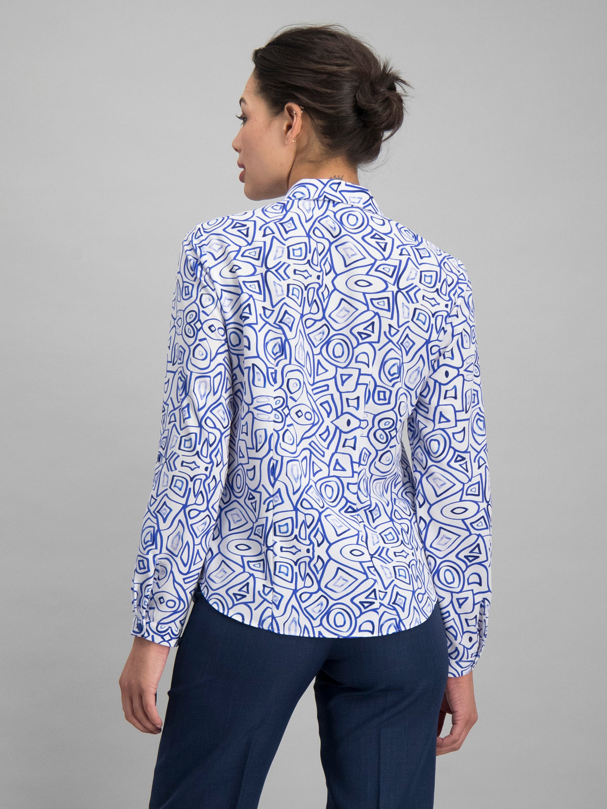 Cathy women's long sleeve work blouse in Picasso – ImNow clearance