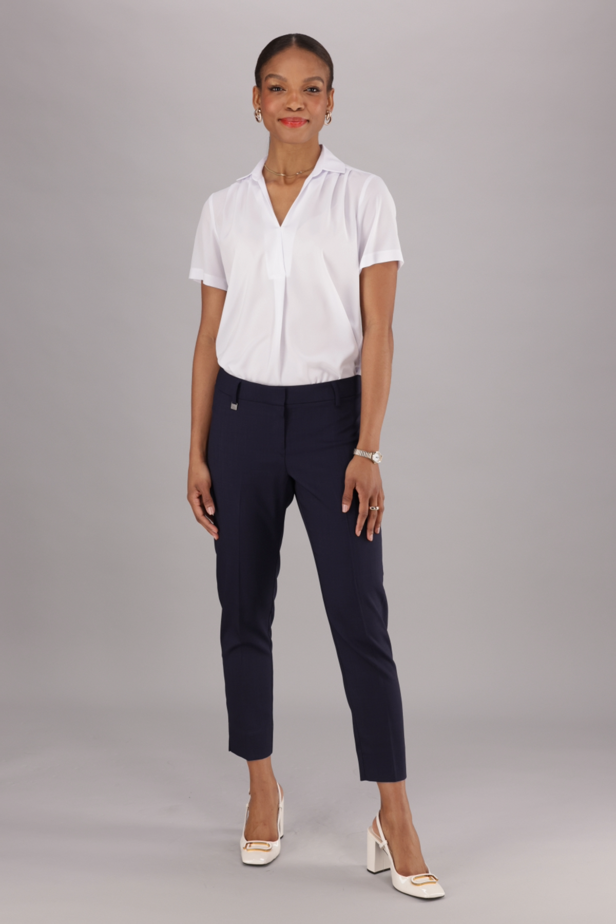 Women’s Navy Fitted Formal Stretch Caprice by Imagemakers