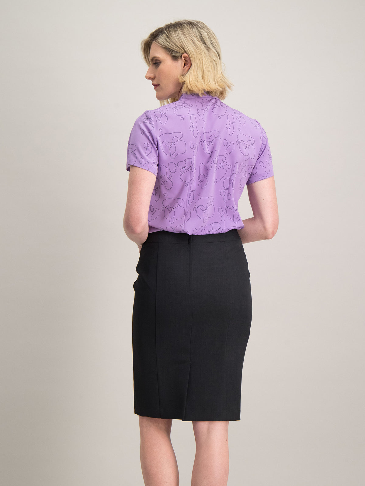 Carrie classic buttoned shirt - purple print