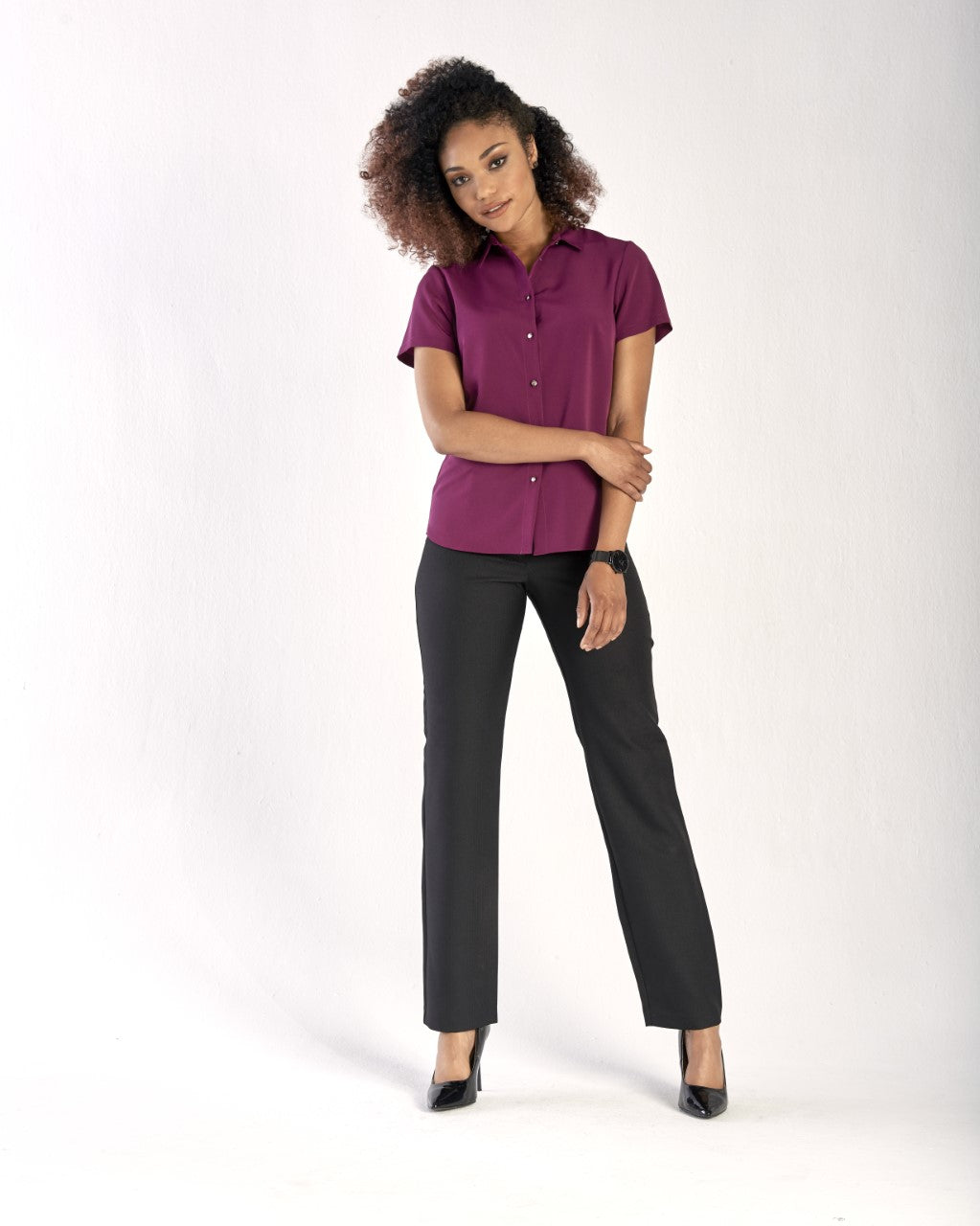 Carrie classic buttoned shirt - purple