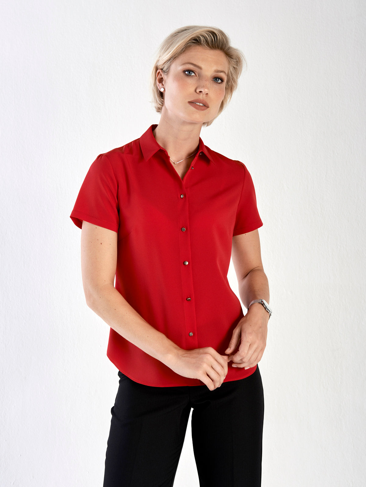 Carrie classic buttoned shirt - red