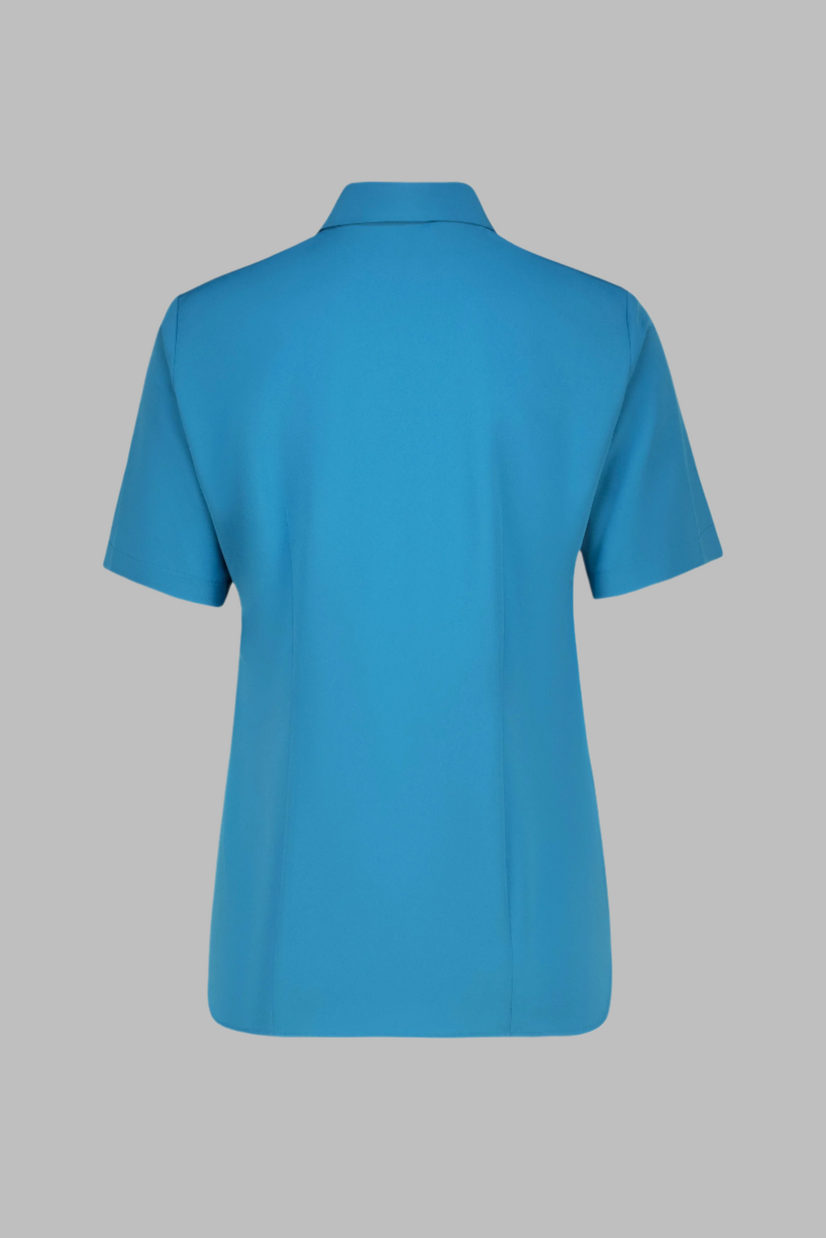 Blue Classic Blouse with Short Sleeves, as well as a pintuck detail along the buttonstand from ImNow, 