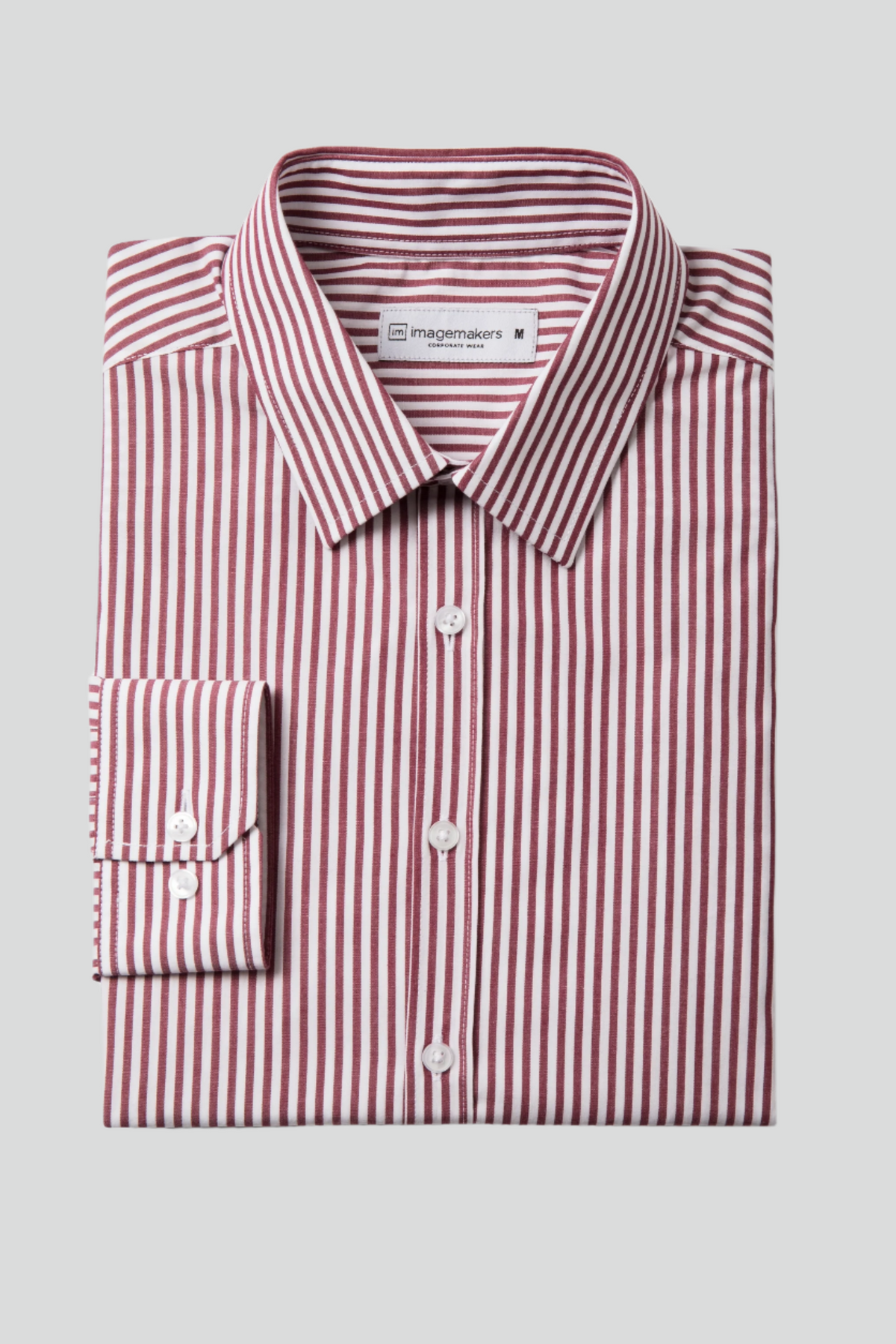 Dean regular fit cotton shirt - red / white stripe