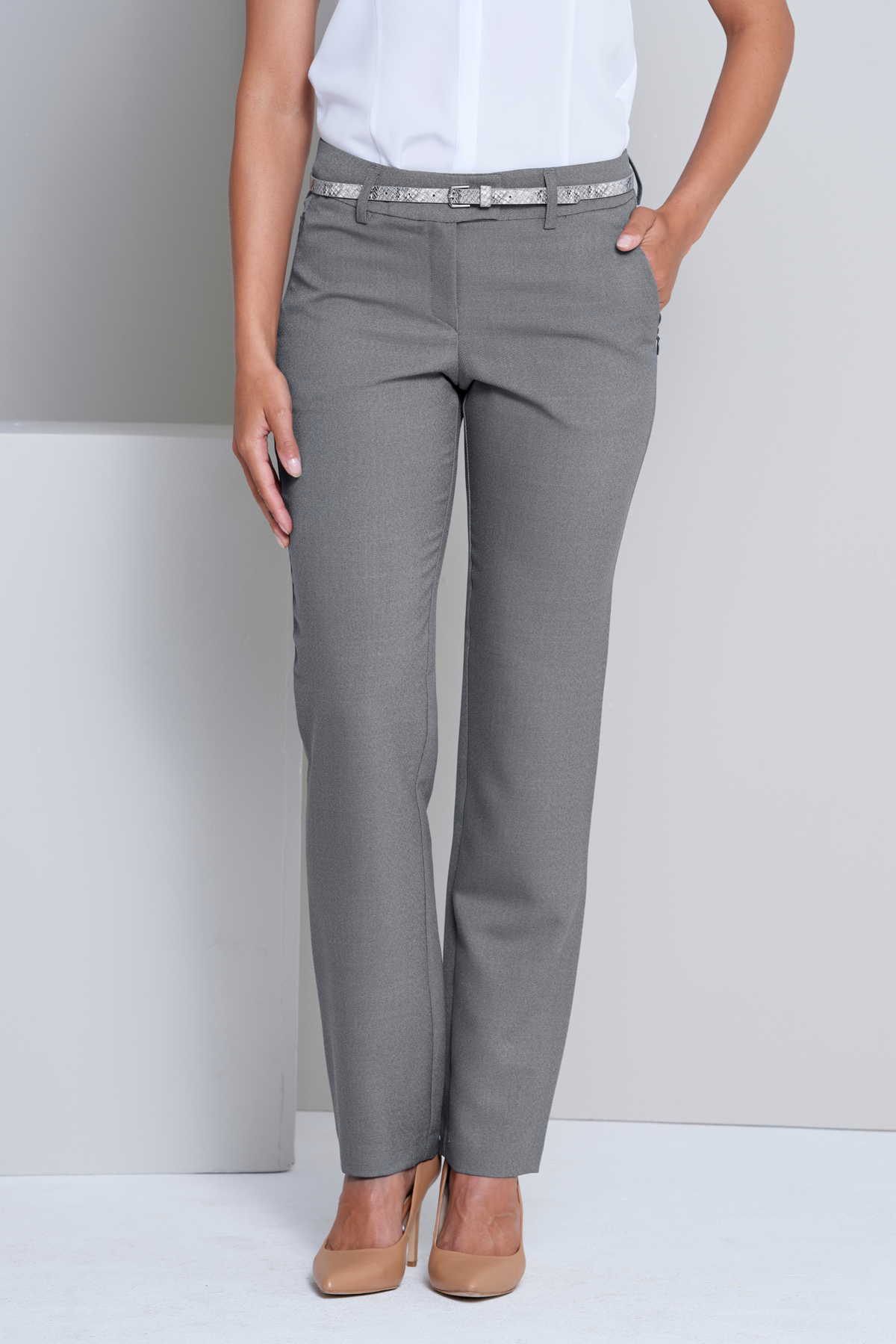 Calista women's skinny work pants in Platinum and Silver – Imagemakers Online Store Sale