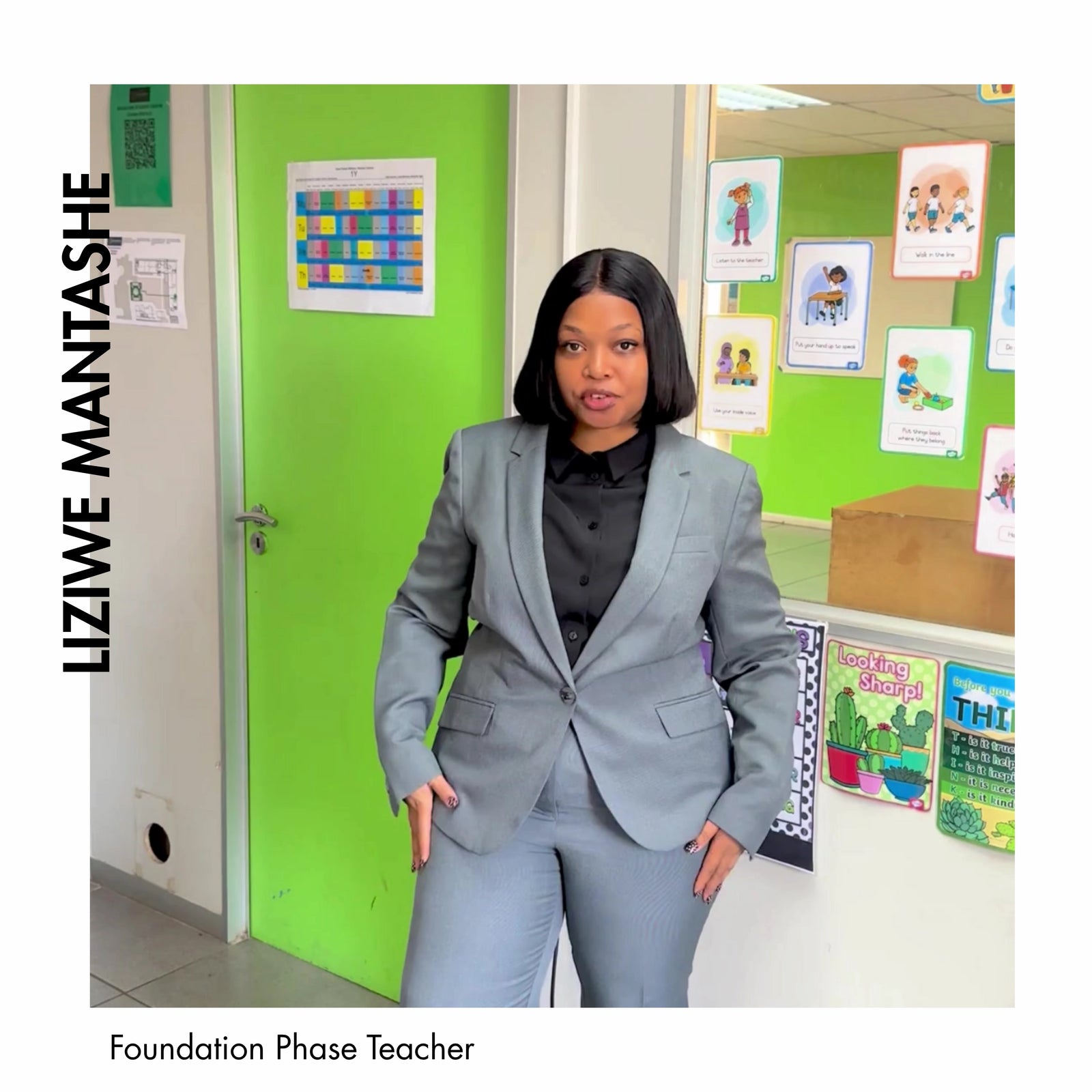 Outfit inspiration featuring Liziwe wearing stylish women's office wear for the modern workplace.