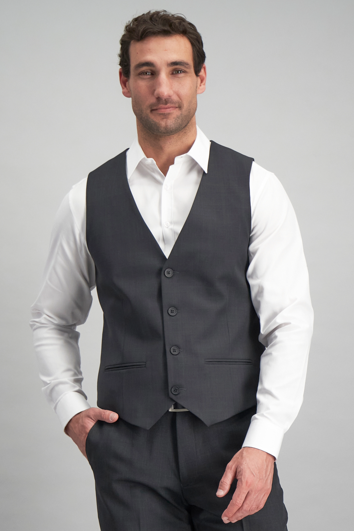 Jacob regular fit waistcoat  - charcoal