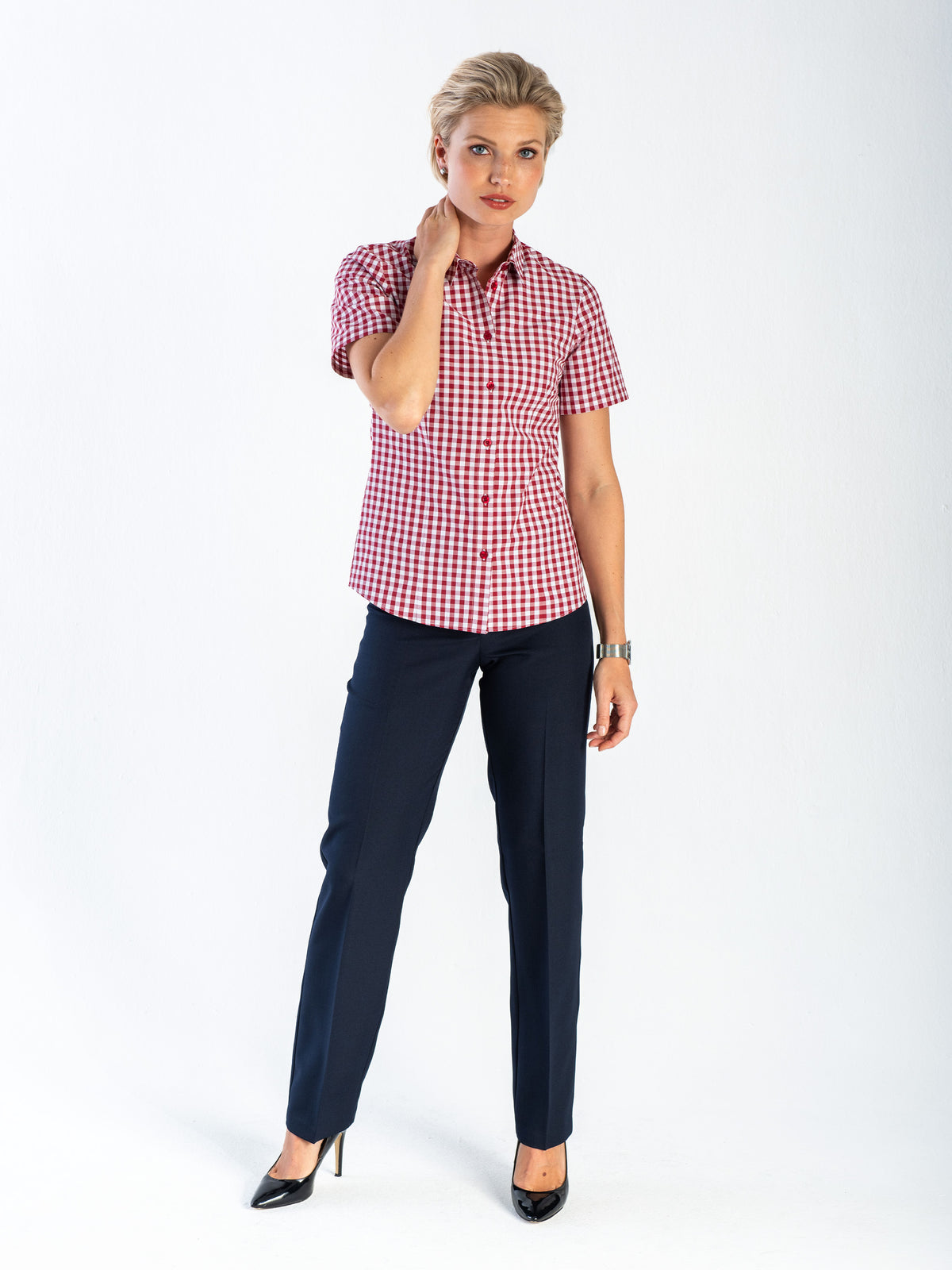 Kerry cotton shirt - red gingham