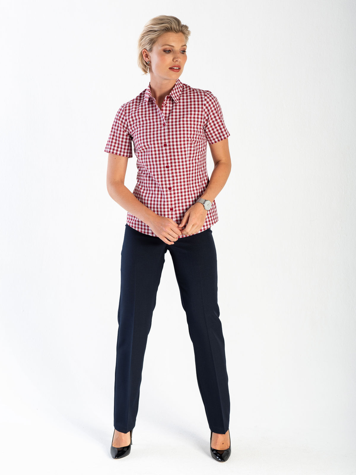 Kerry cotton shirt - red gingham