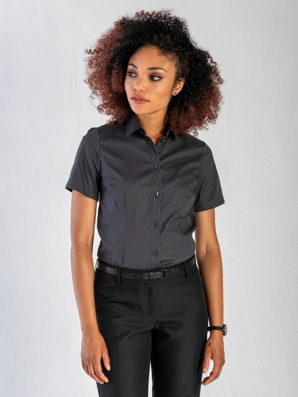 Kerry cotton shirt - black print