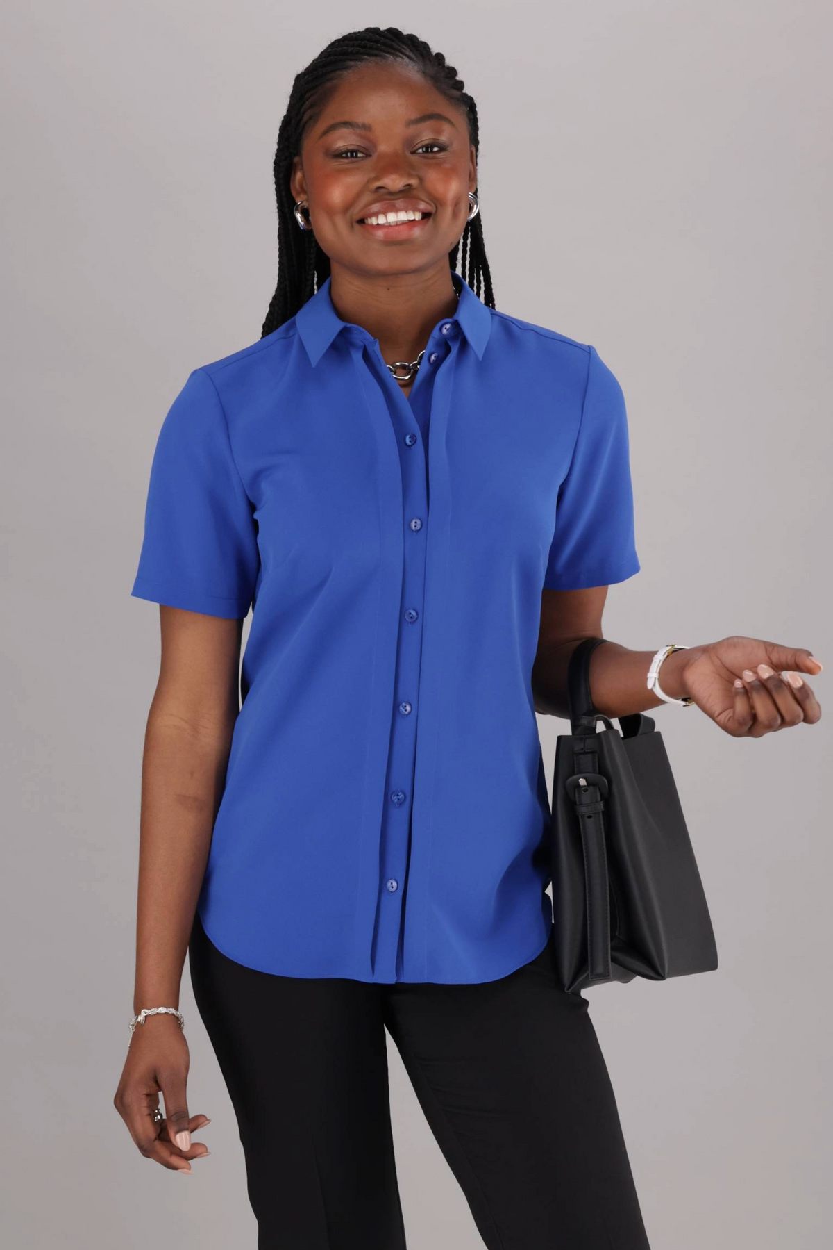 Kim short-sleeved shirt - bright blue