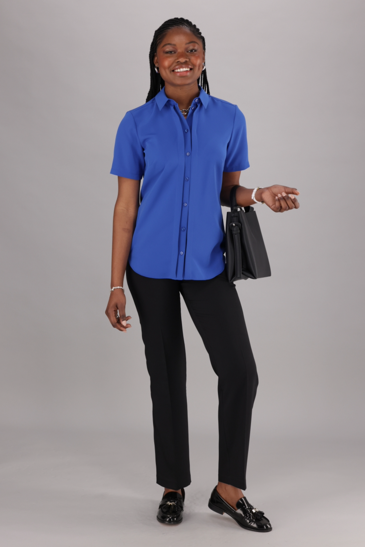 Kim short-sleeved shirt - bright blue